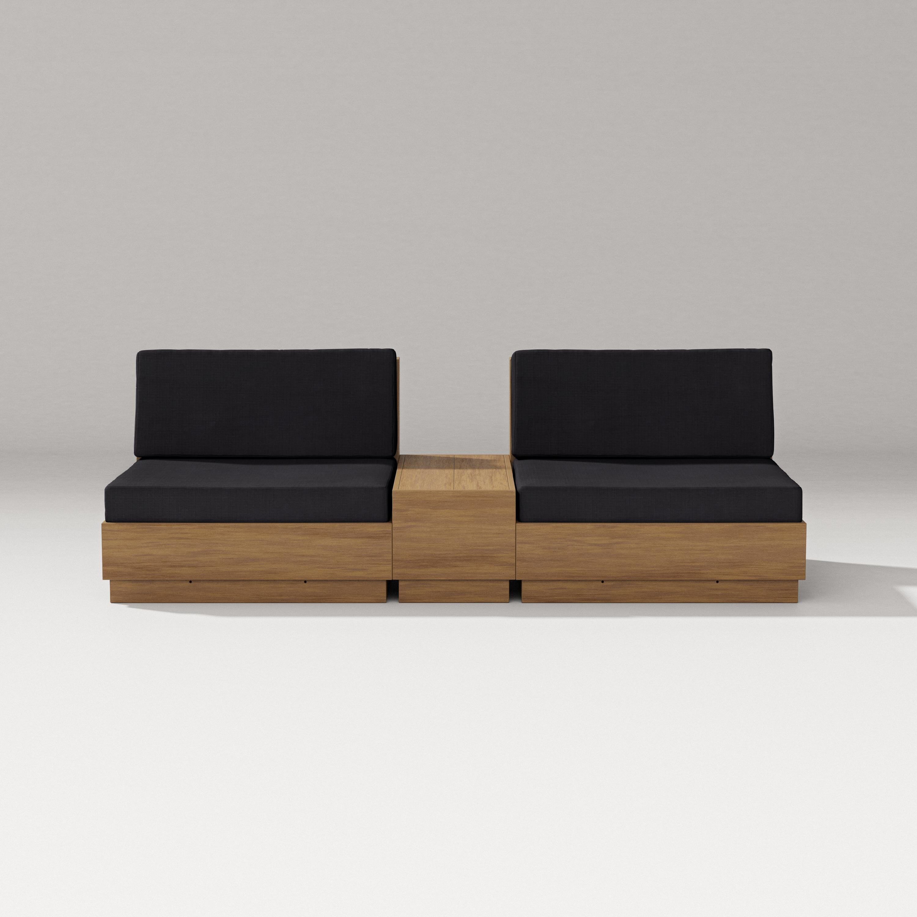 PW Designer Series Elevate Lounge Chair Set in Natural / Midnight Linen