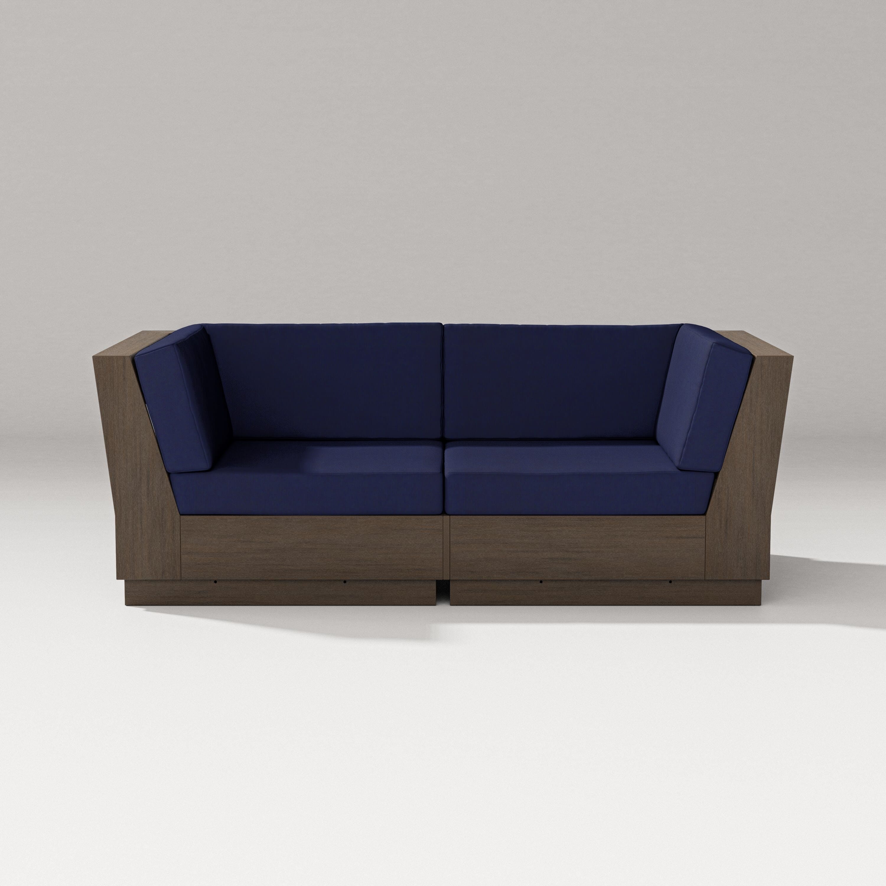 PW Designer Series Elevate Loveseat Sectional in Kona / Navy