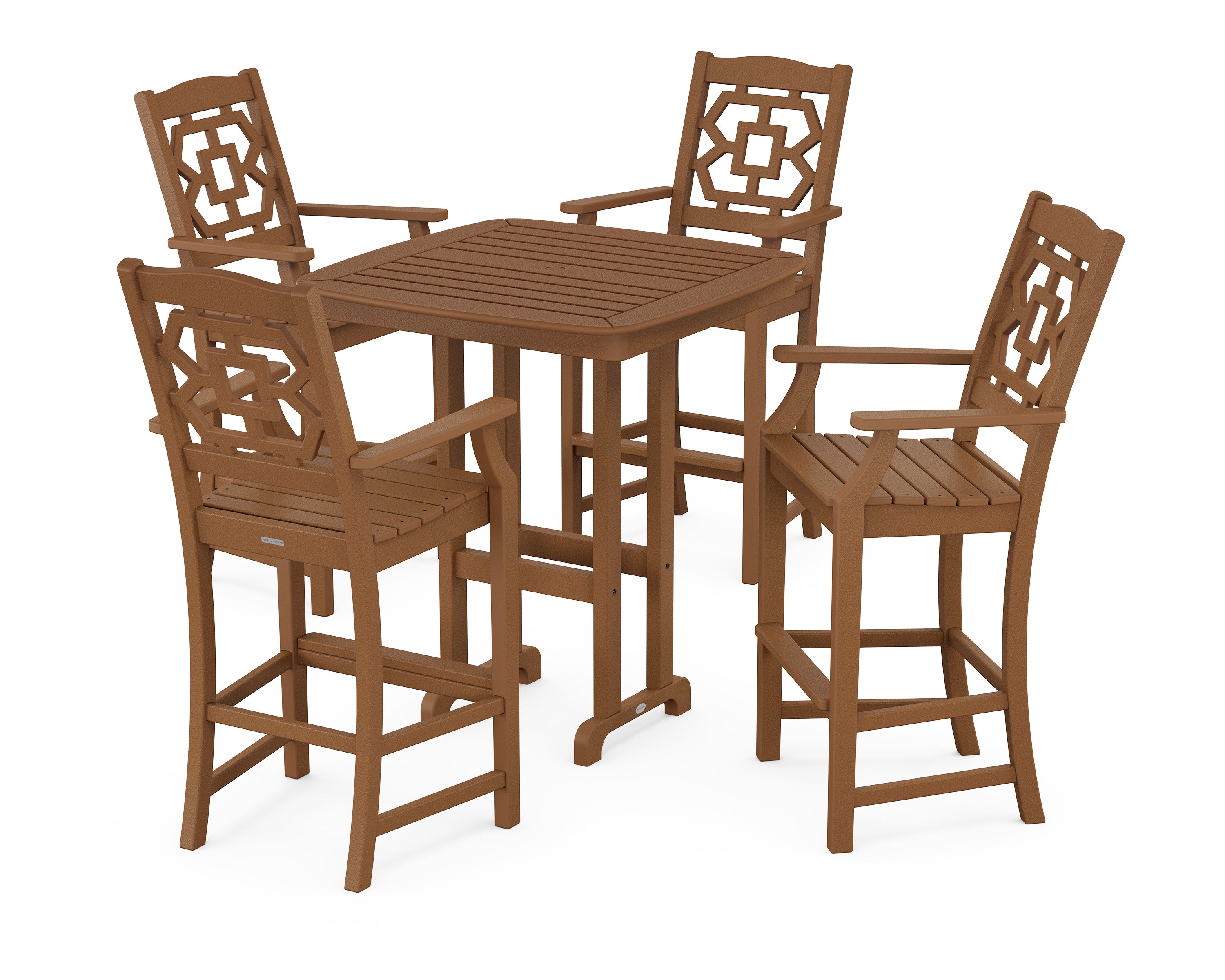 Martha Stewart by POLYWOOD® Chinoiserie 5-Piece Bar Set in Teak