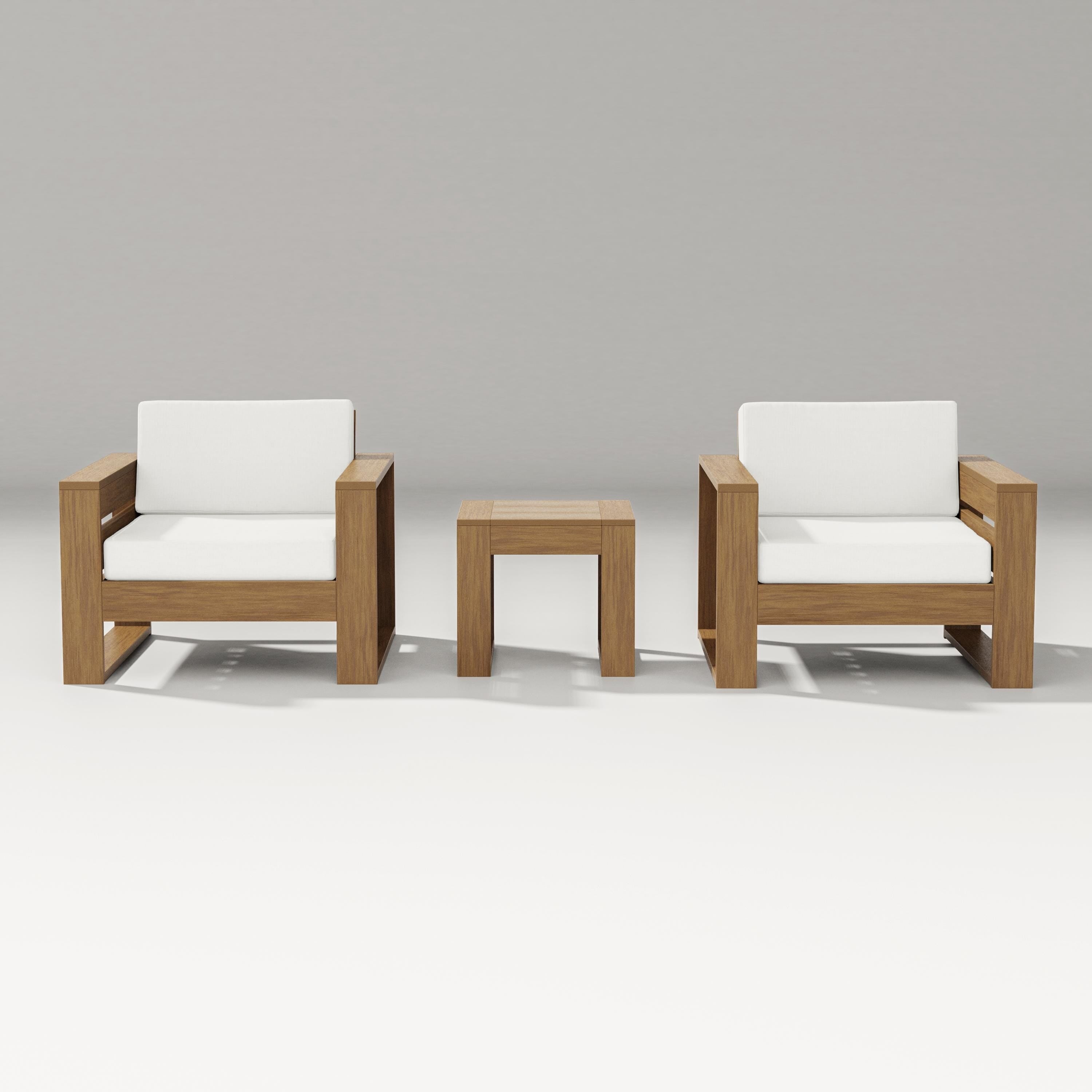PW Designer Series Latitude 3-Piece Lounge Chair Set in Natural / Natural Linen