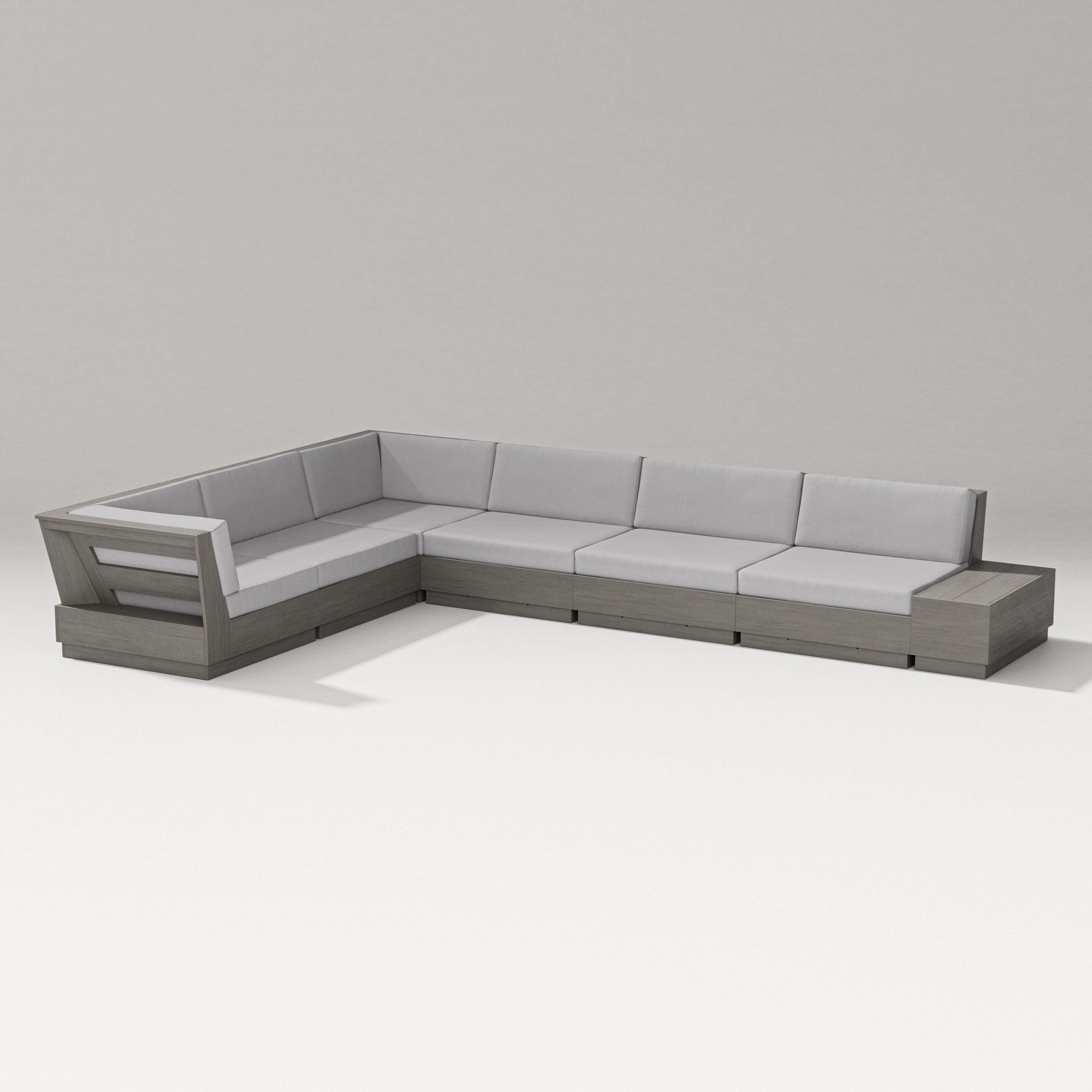 PW Designer Series Elevate 7-Piece Corner Sectional in Driftwood / Granite