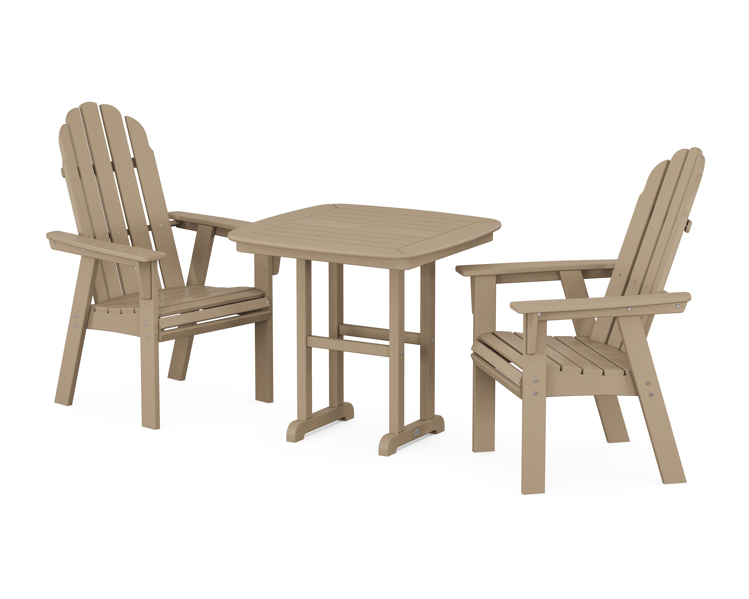 POLYWOOD® Vineyard Adirondack 3-Piece Dining Set in Vintage Sahara