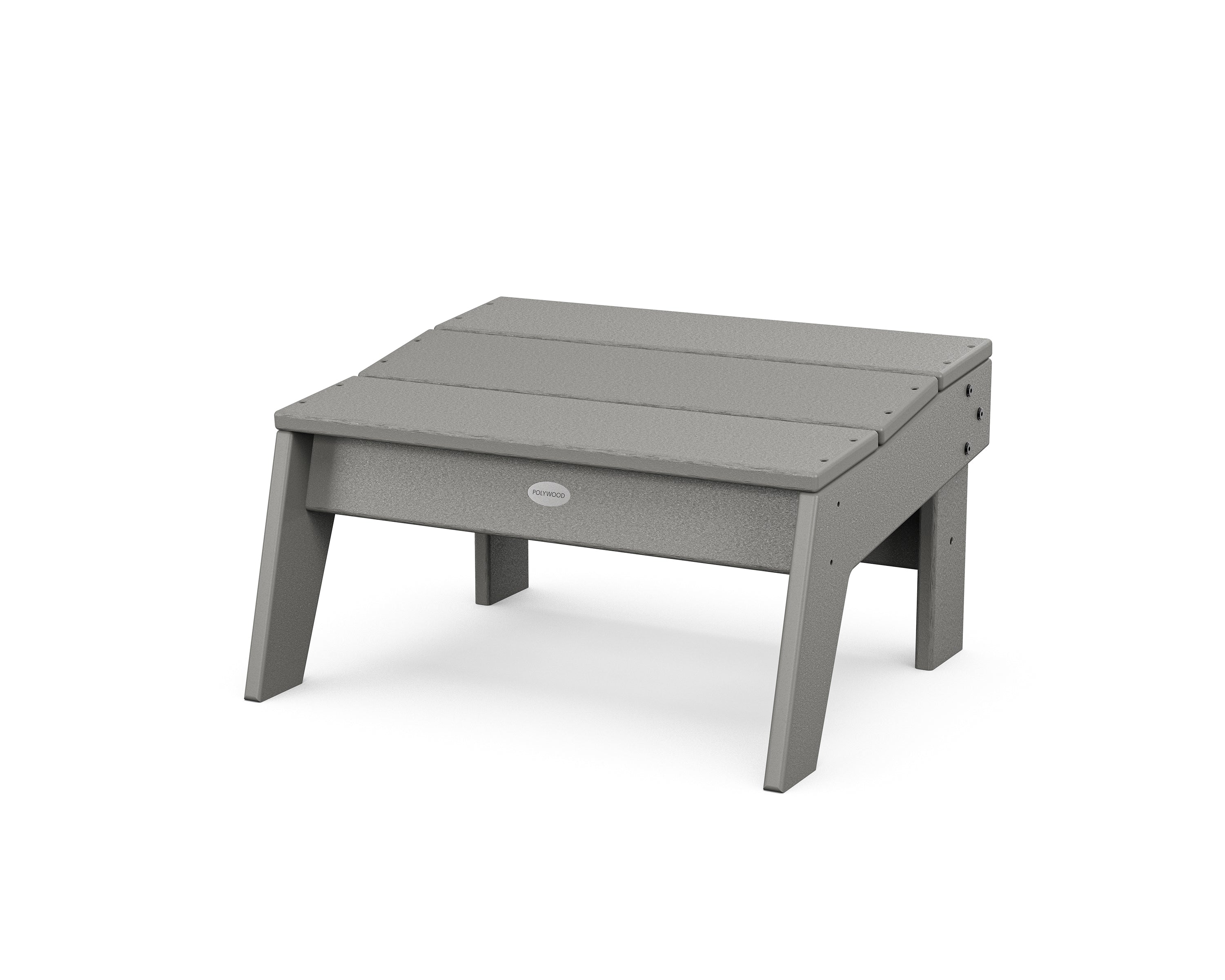 POLYWOOD Modern Studio Oversized Ottoman in Slate Grey