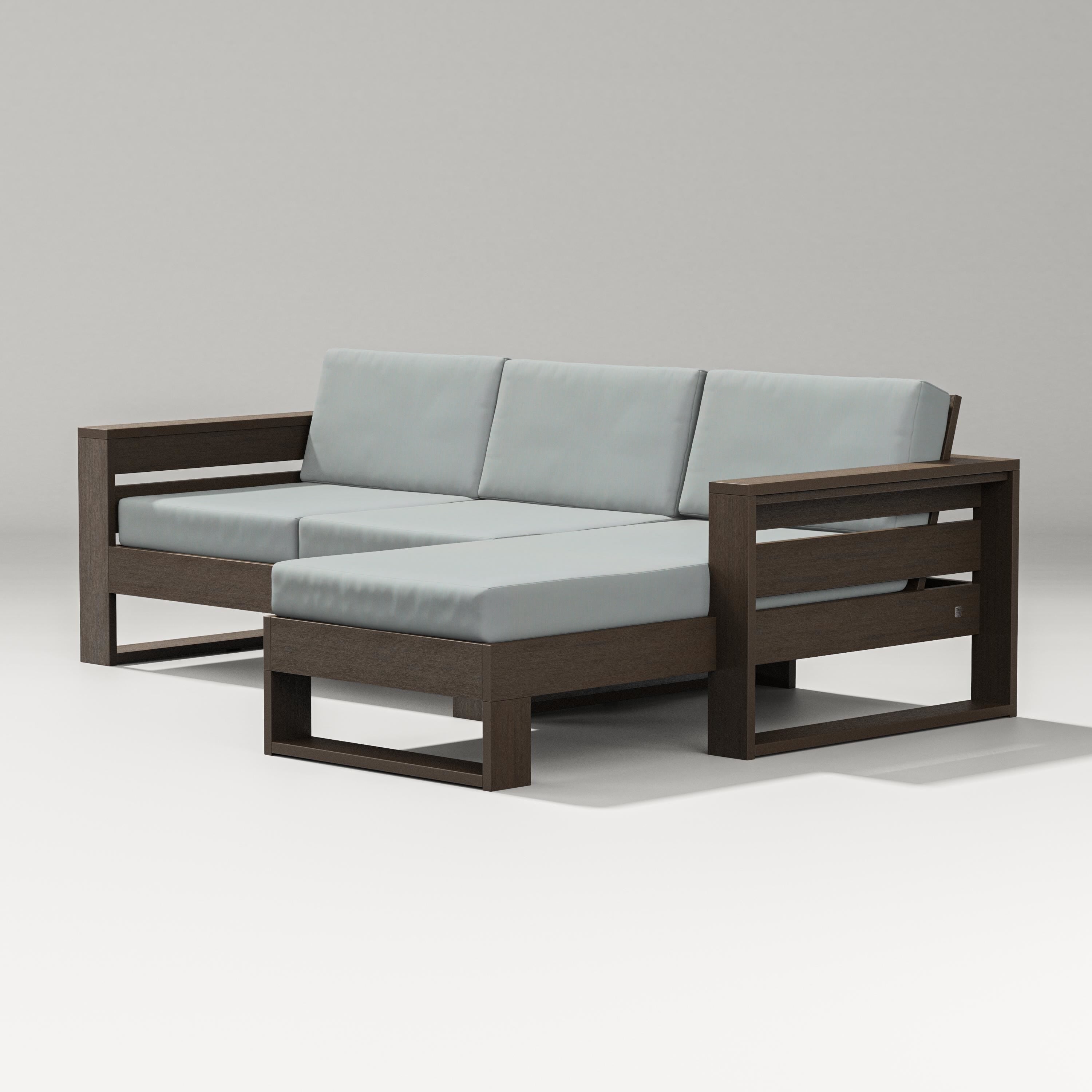 PW Designer Series Latitude Right Chaise Sectional in Kona / Spa