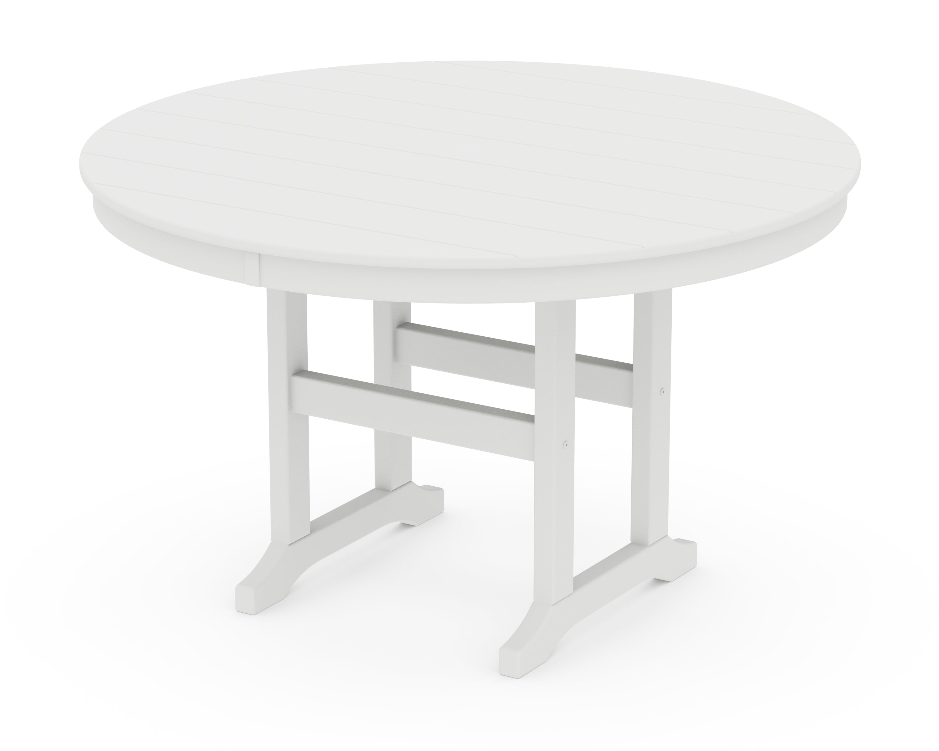 POLYWOOD 48" Round Farmhouse Dining Table in White
