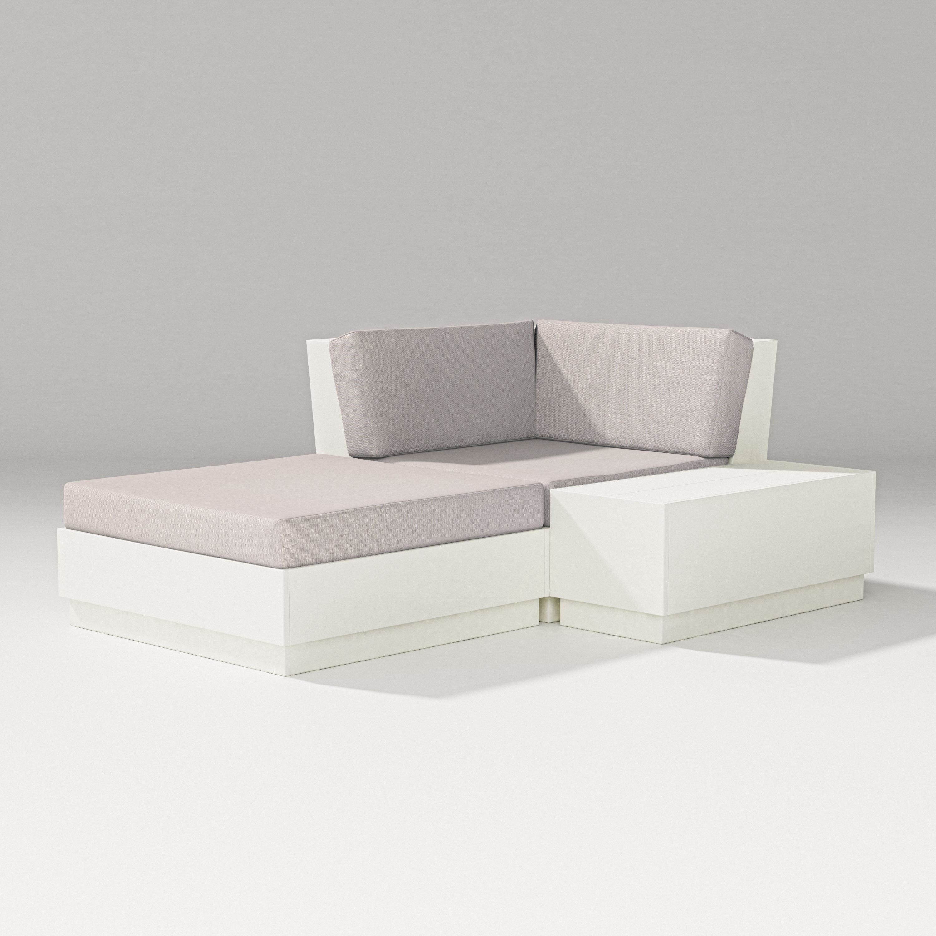 PW Designer Series Elevate Corner Chaise in Vintage White / Dune Burlap