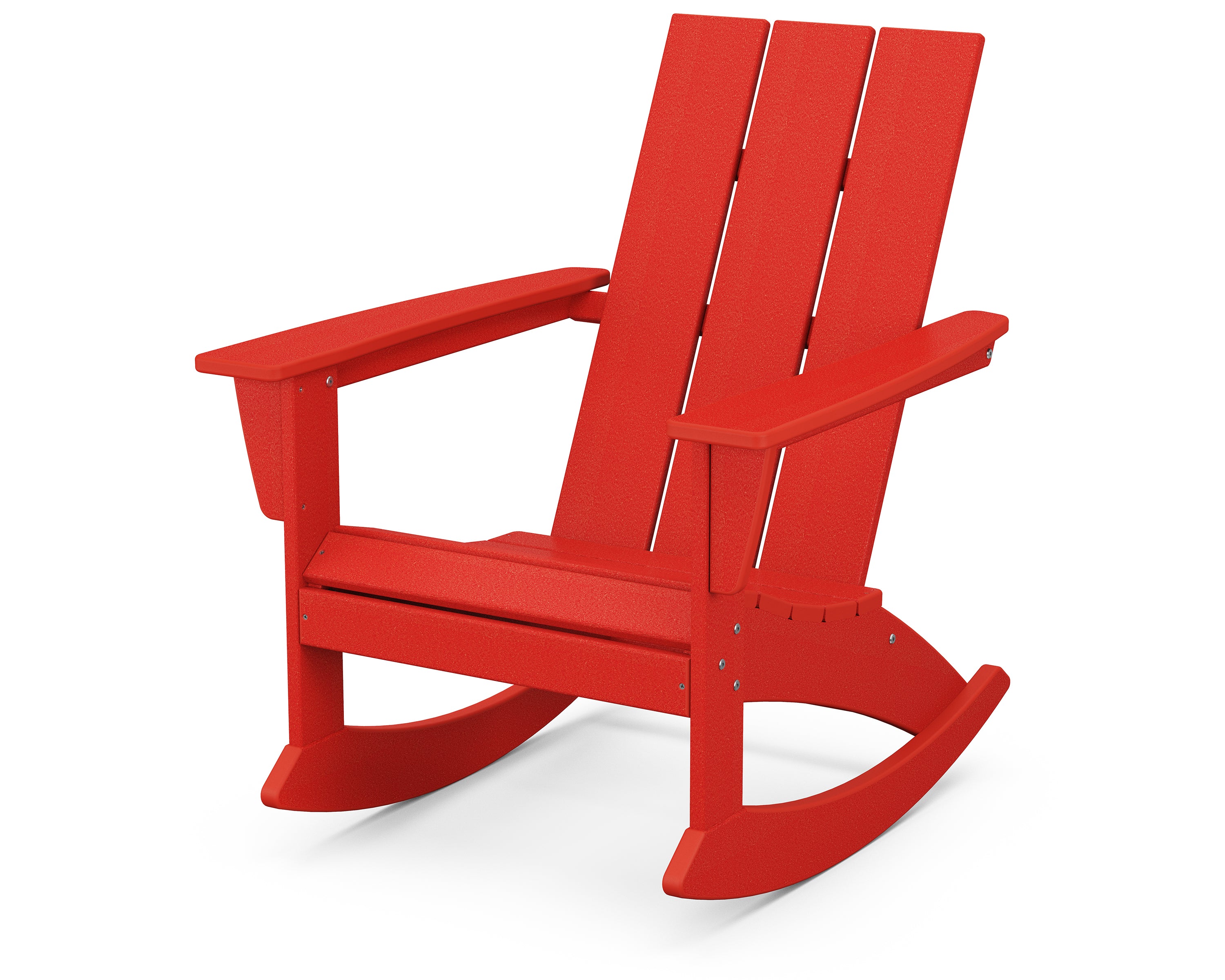 POLYWOOD Modern Adirondack Rocking Chair in Sunset Red