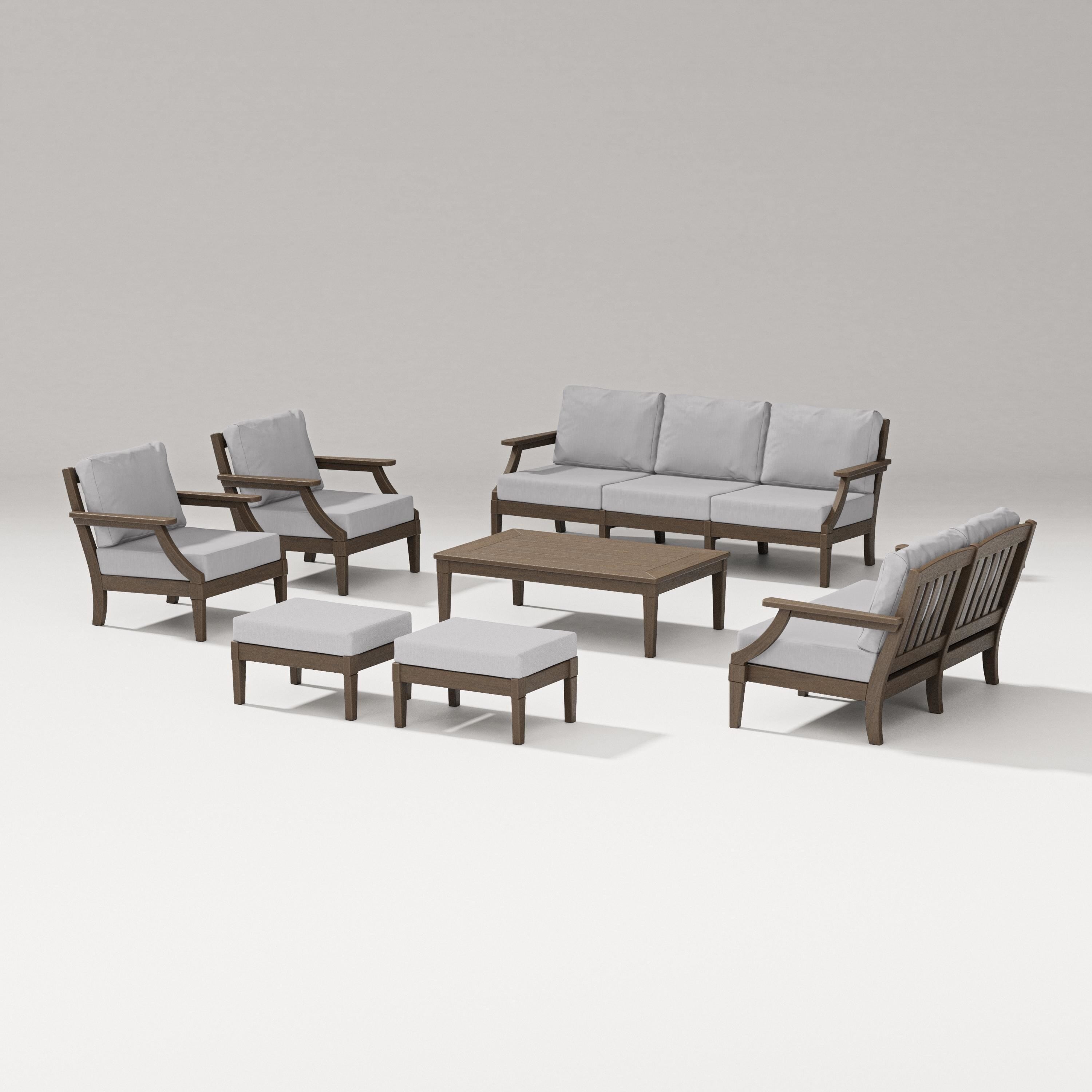 PW Designer Series Estate 7-Piece Lounge Sofa Set in Kona / Granite