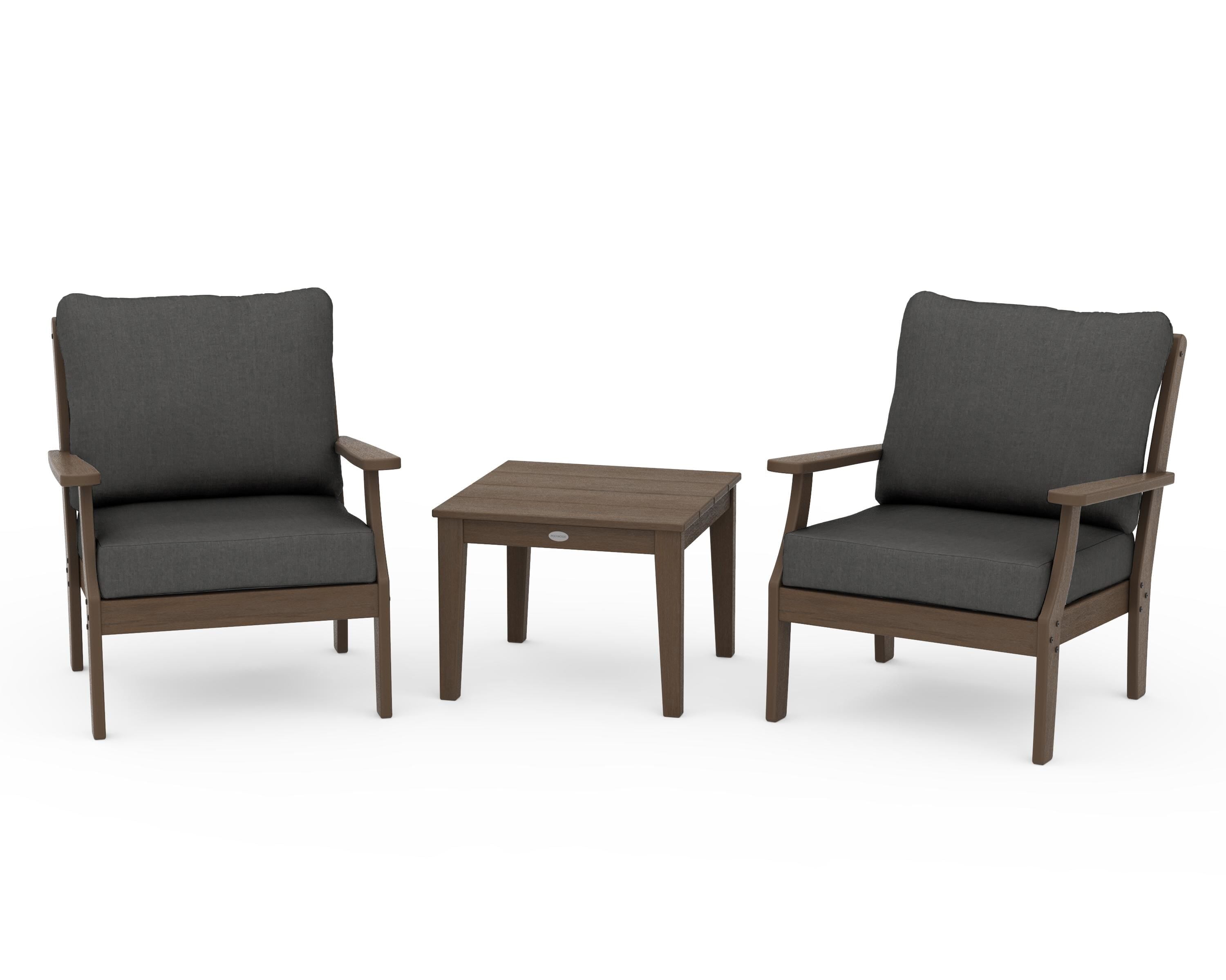 POLYWOOD Braxton 3-Piece Deep Seating Set in Kona / Spectrum Carbon