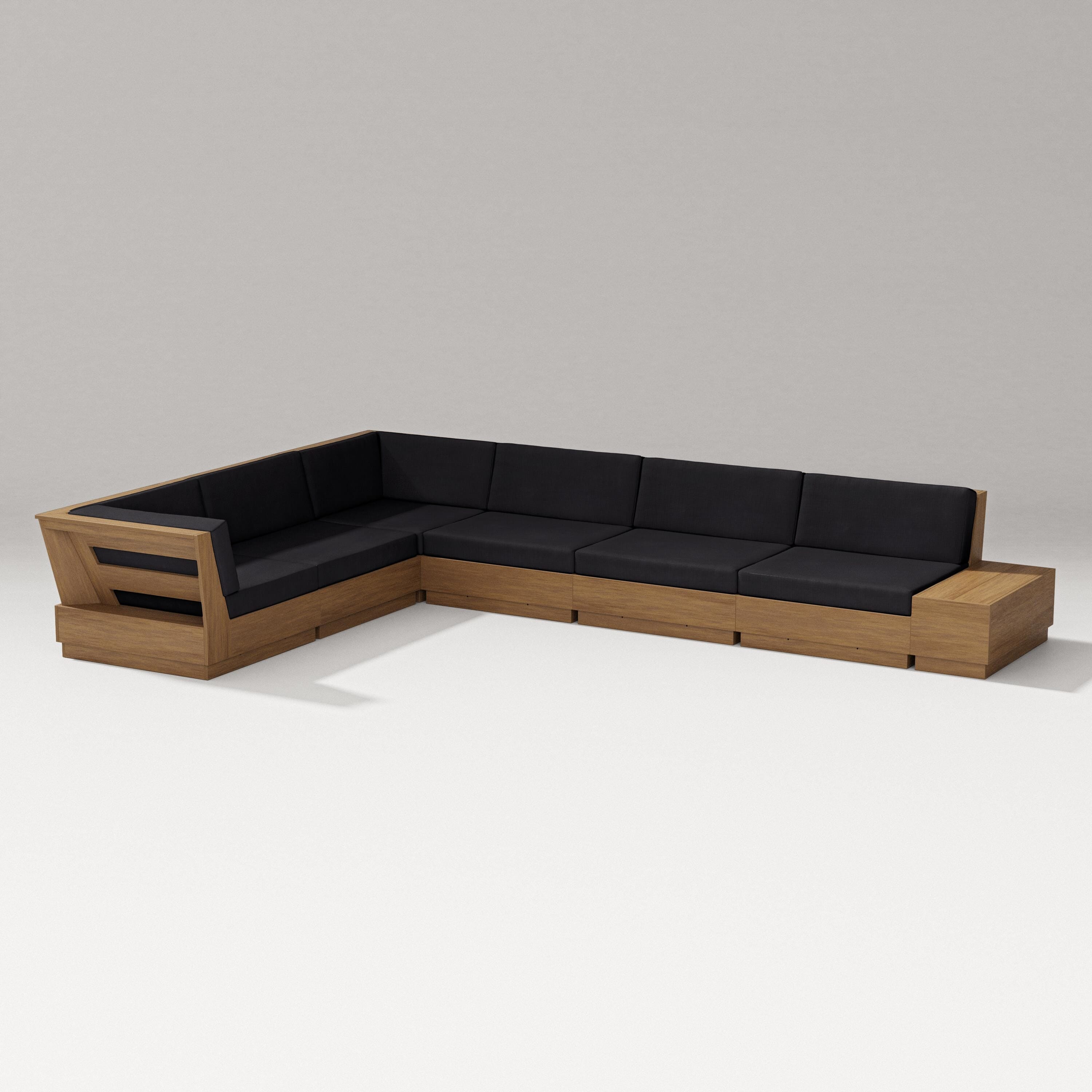 PW Designer Series Elevate 7-Piece Corner Sectional in Natural / Midnight Linen