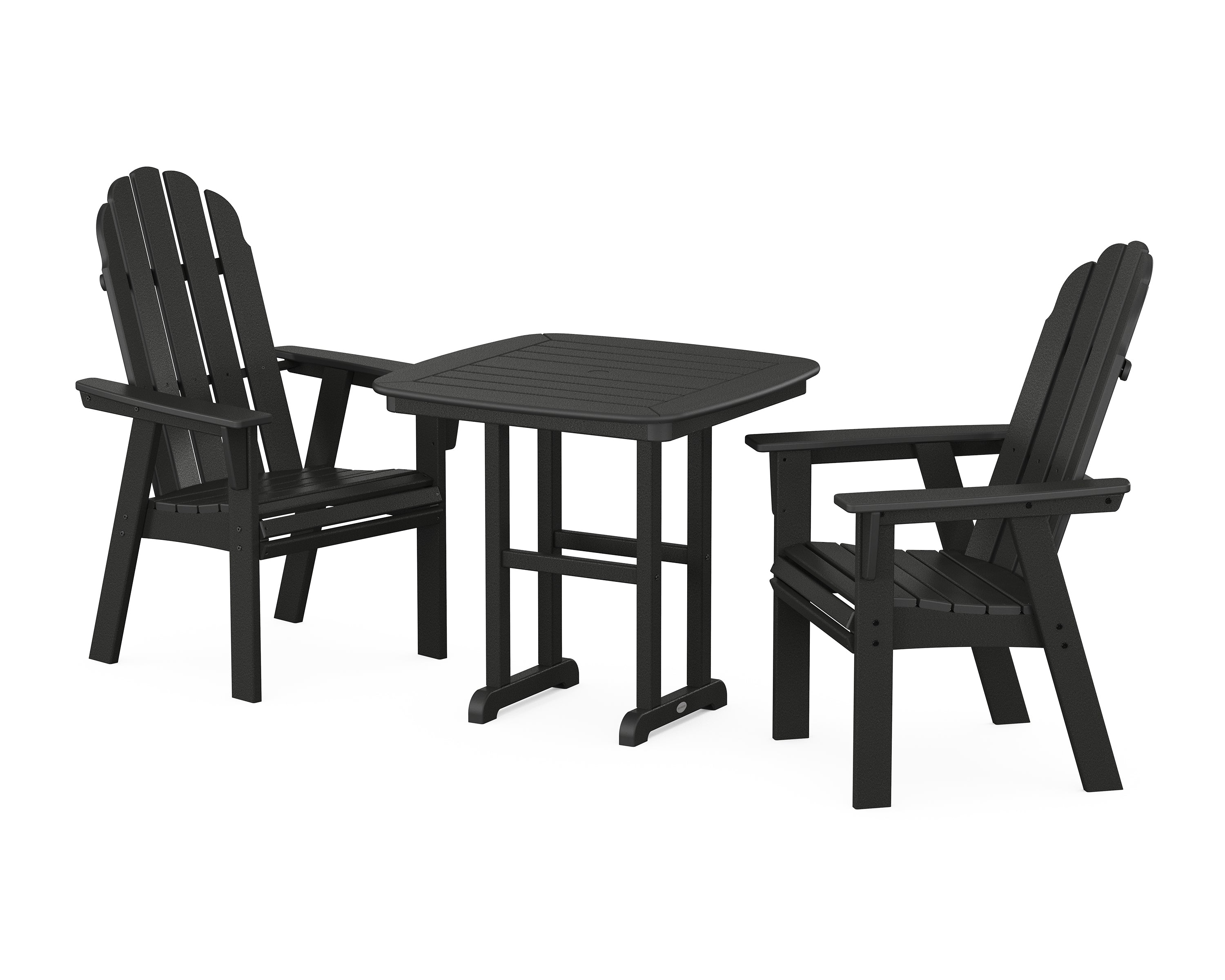 POLYWOOD® Vineyard Adirondack 3-Piece Dining Set in Black