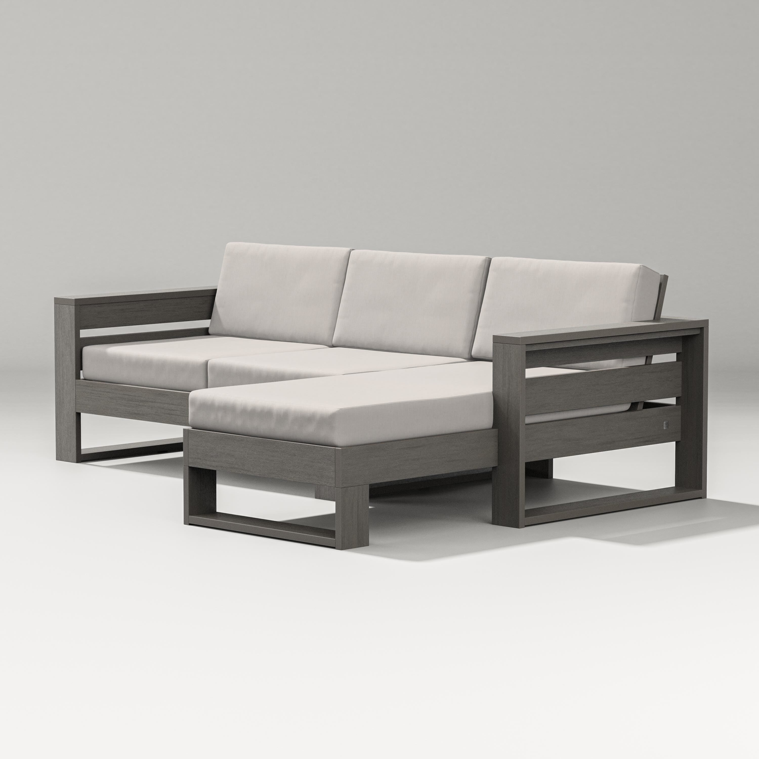 PW Designer Series Latitude Right Chaise Sectional in Driftwood / Cast Ash