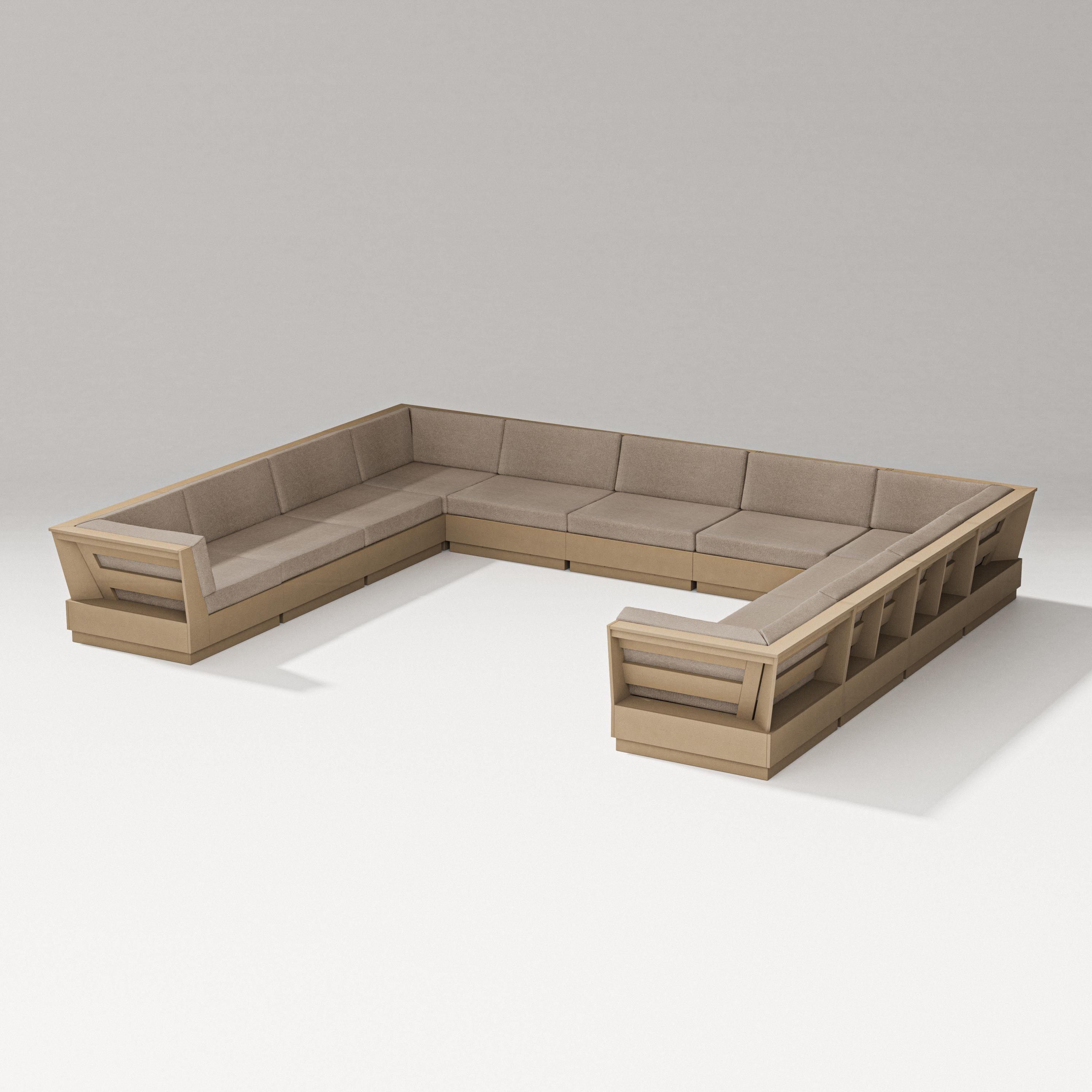 PW Designer Series Elevate Large U-Shaped Sectional in Vintage Sahara / Spiced Burlap