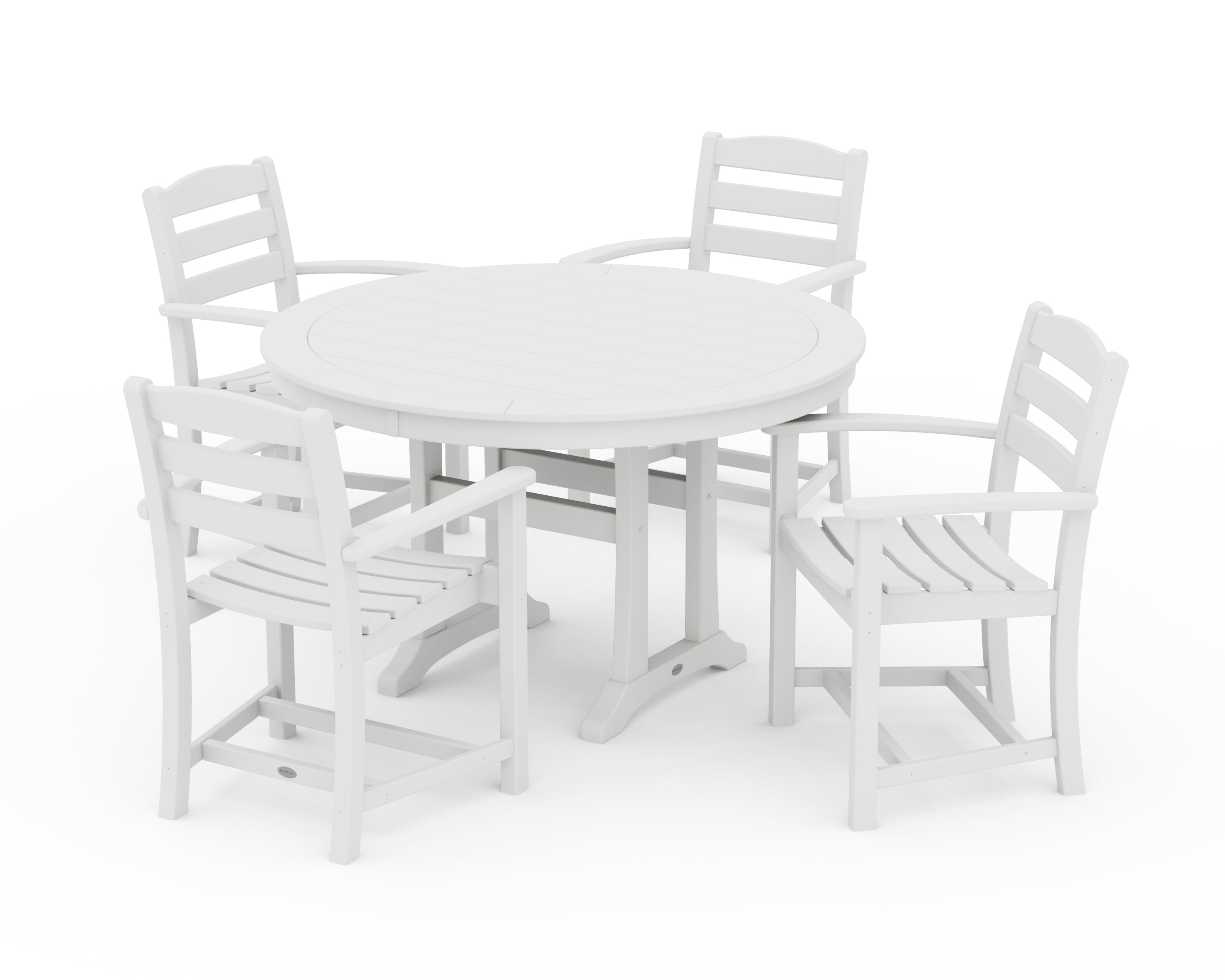 POLYWOOD La Casa Café 5-Piece Arm Chair Dining Set in White