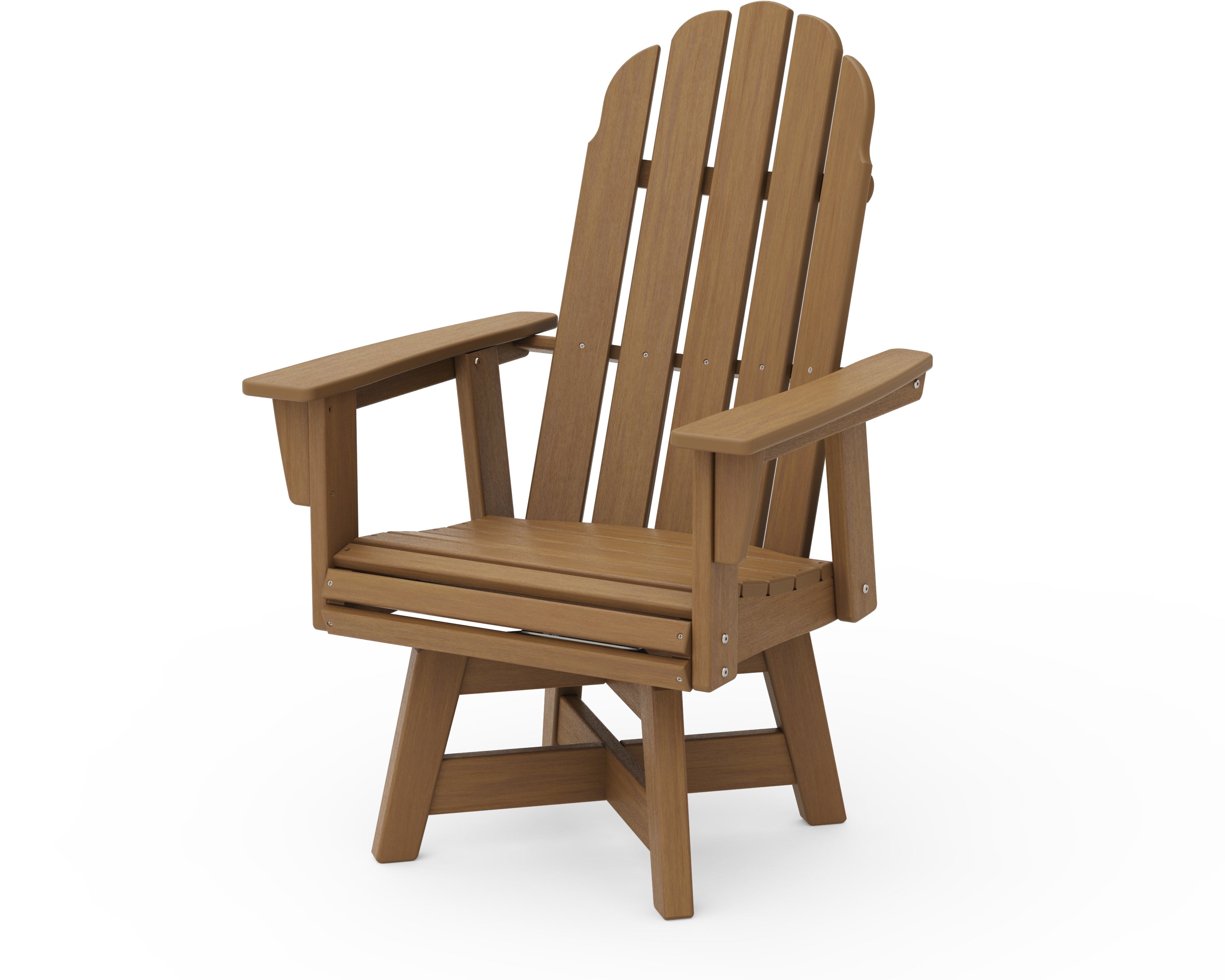 POLYWOOD Vineyard Curveback Adirondack Swivel Dining Chair in Natural