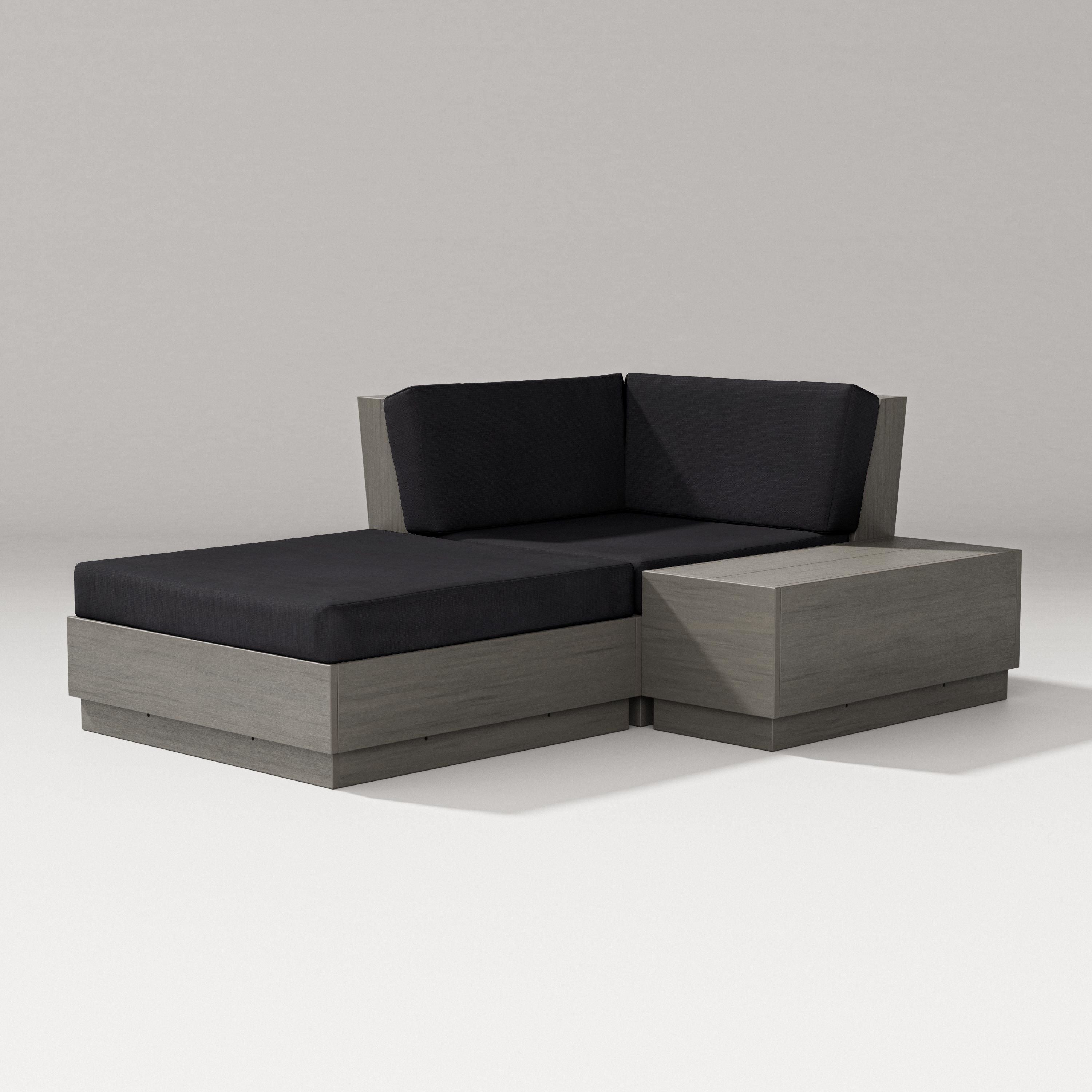 PW Designer Series Elevate Corner Chaise in Driftwood / Midnight Linen