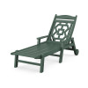Martha Stewart by POLYWOOD Chinoiserie Chaise Lounge in Green