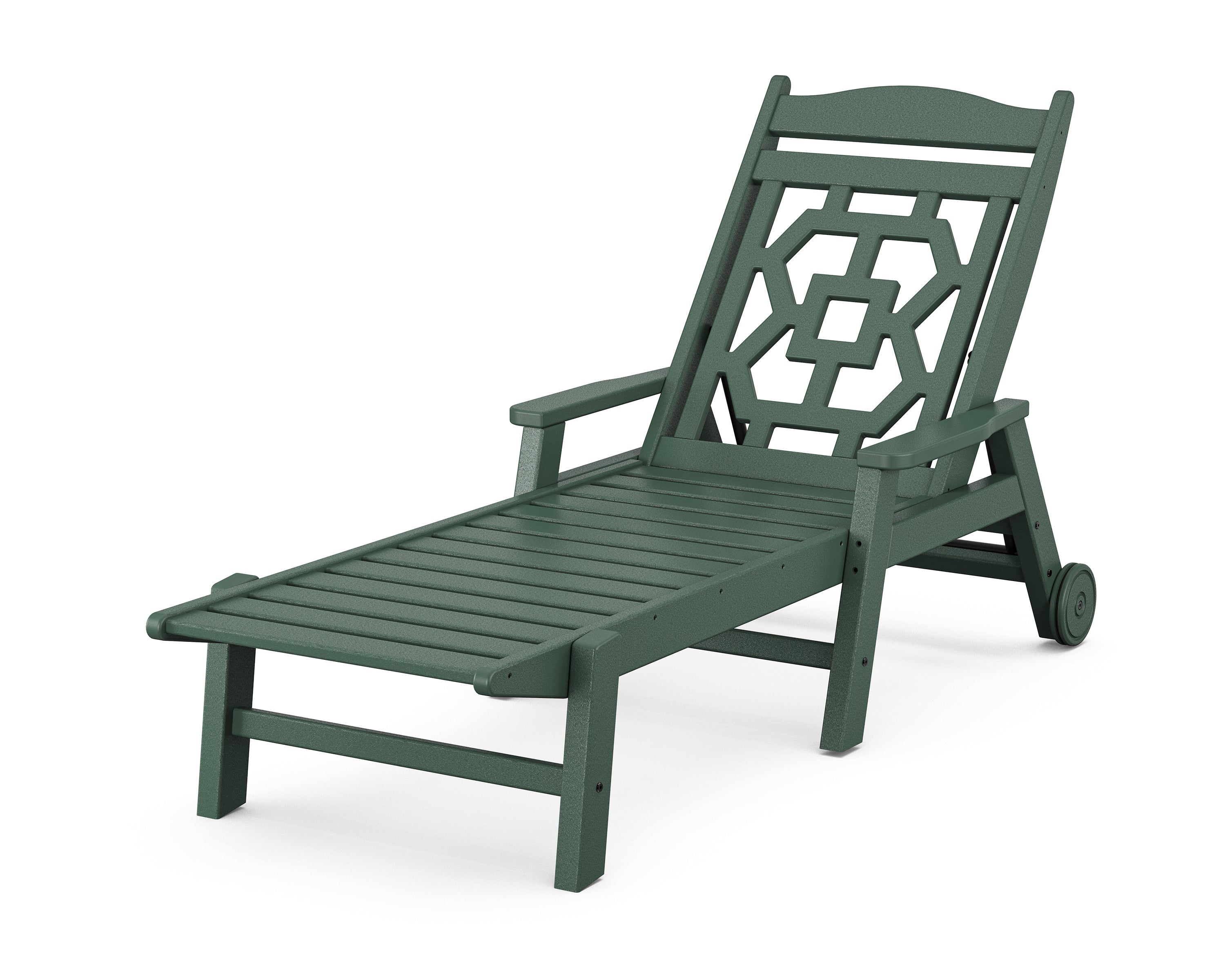 Martha Stewart by POLYWOOD® Chinoiserie Chaise Lounge in Green