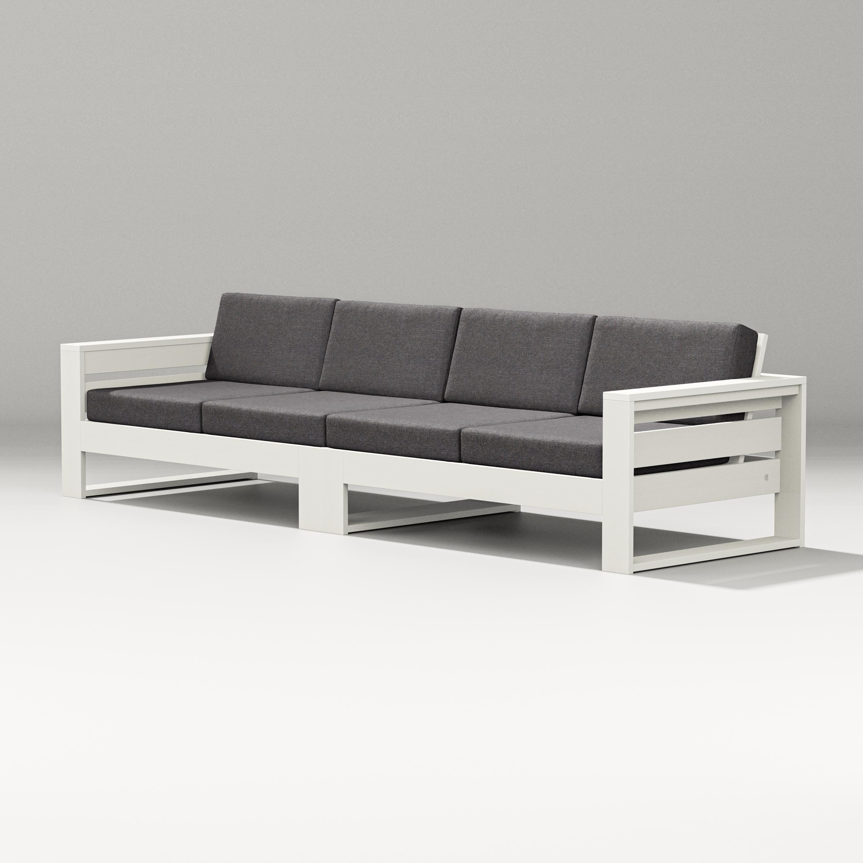 PW Designer Series Latitude Straight Sectional in Vintage White / Ash Charcoal