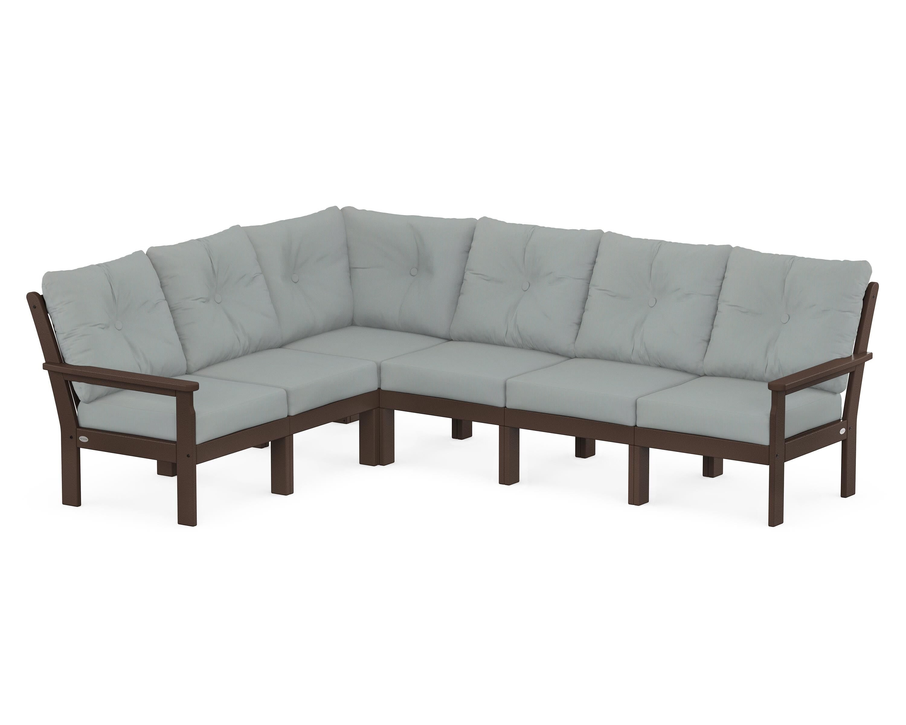 POLYWOOD Vineyard 6-Piece Sectional in Mahogany / Spa
