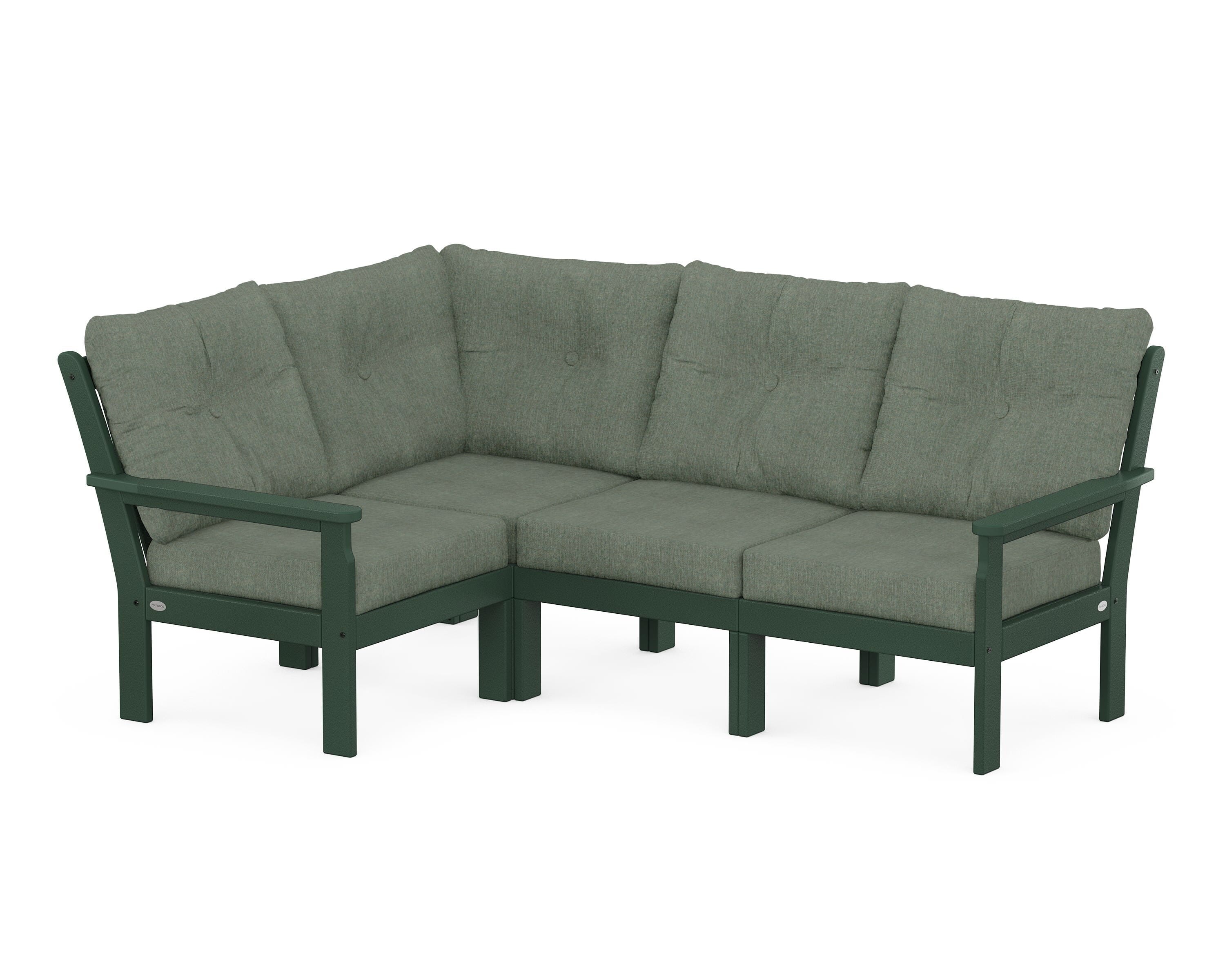 POLYWOOD Vineyard 4-Piece Sectional in Green / Cast Sage