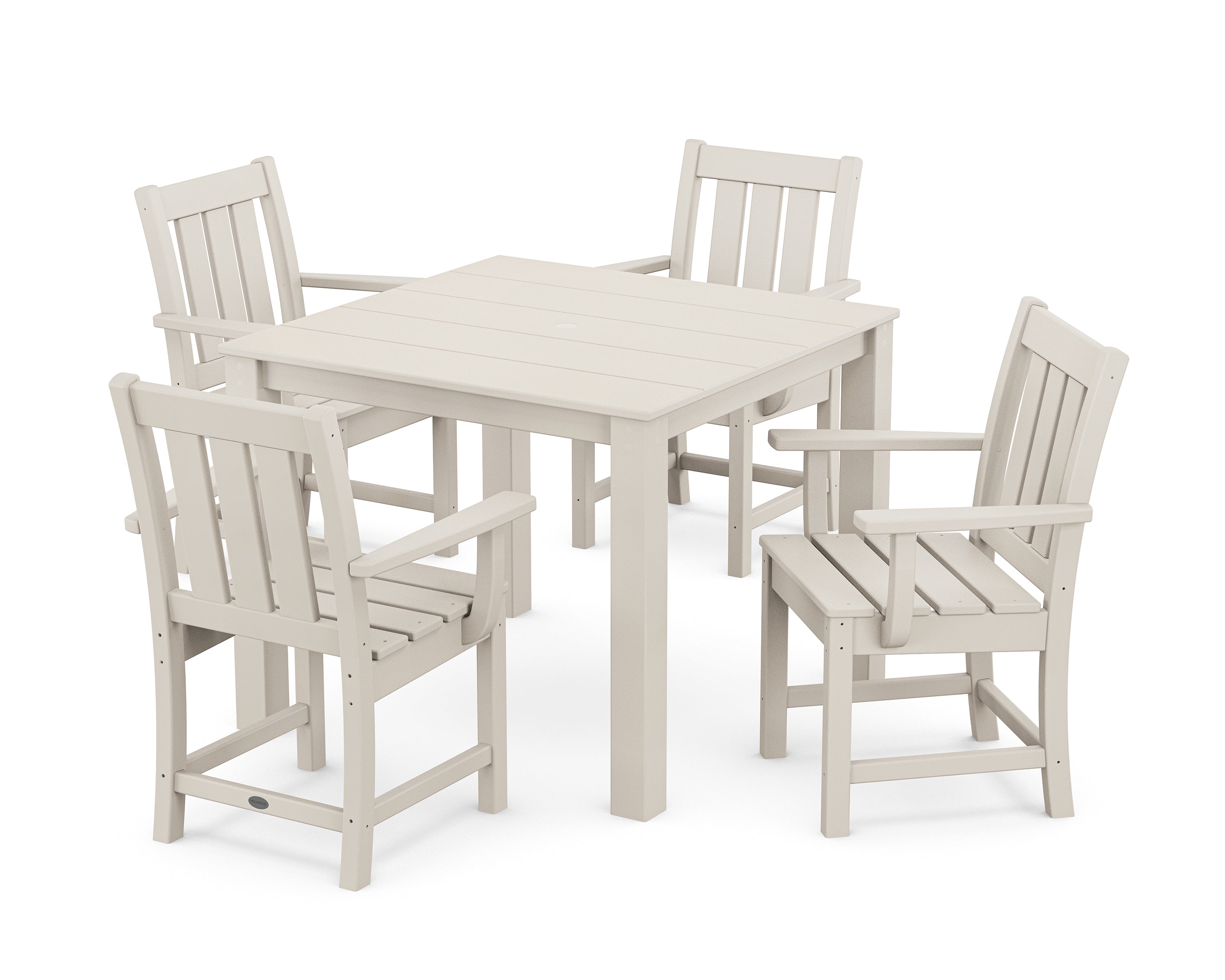 POLYWOOD Oxford 5-Piece Parsons Dining Set in Sand