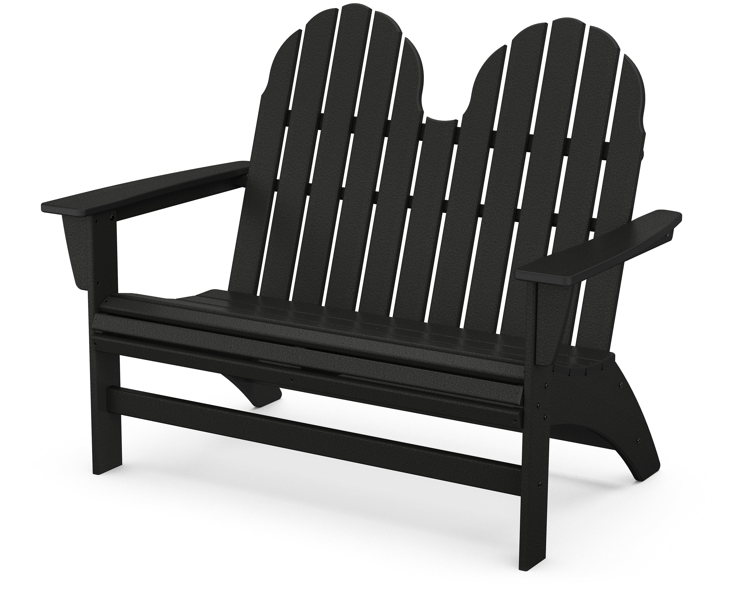 POLYWOOD Vineyard 48" Adirondack Bench in Black
