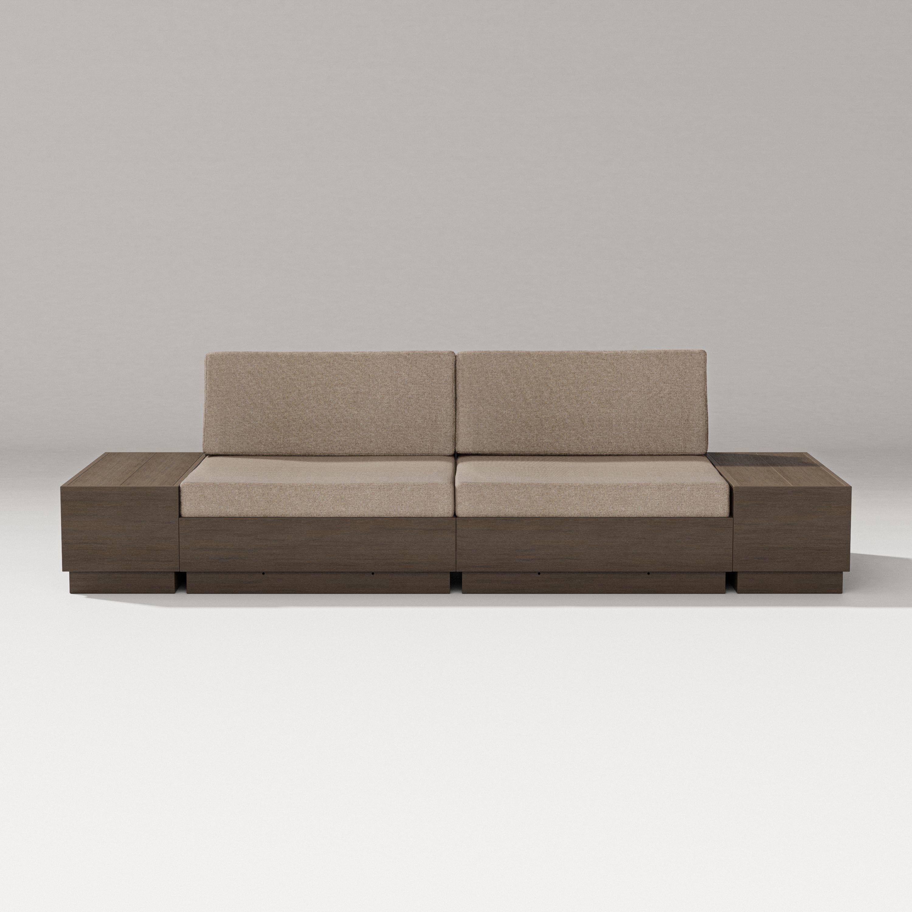 PW Designer Series Elevate 4-Piece Loveseat Sectional in Kona / Spiced Burlap