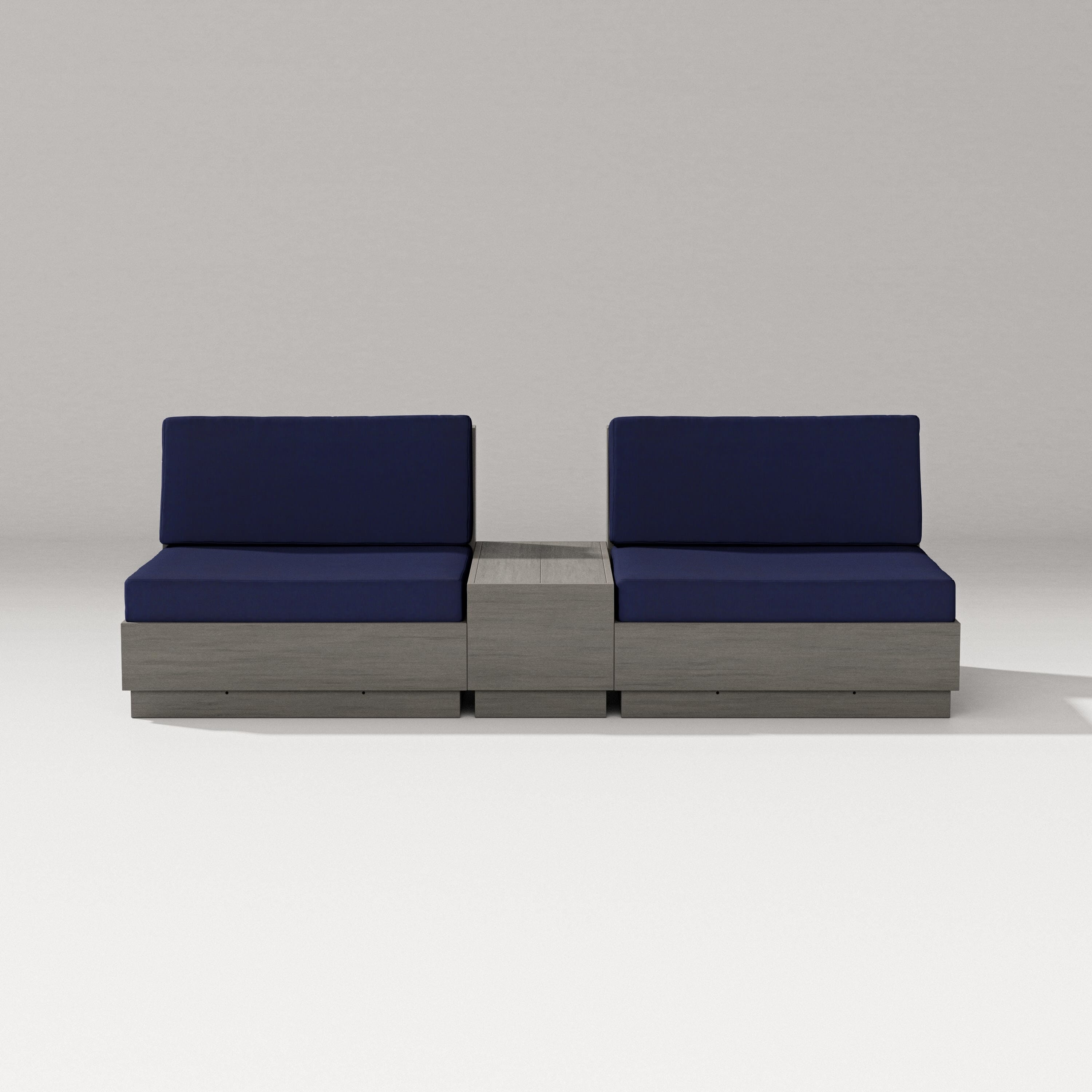 PW Designer Series Elevate Lounge Chair Set in Driftwood / Navy