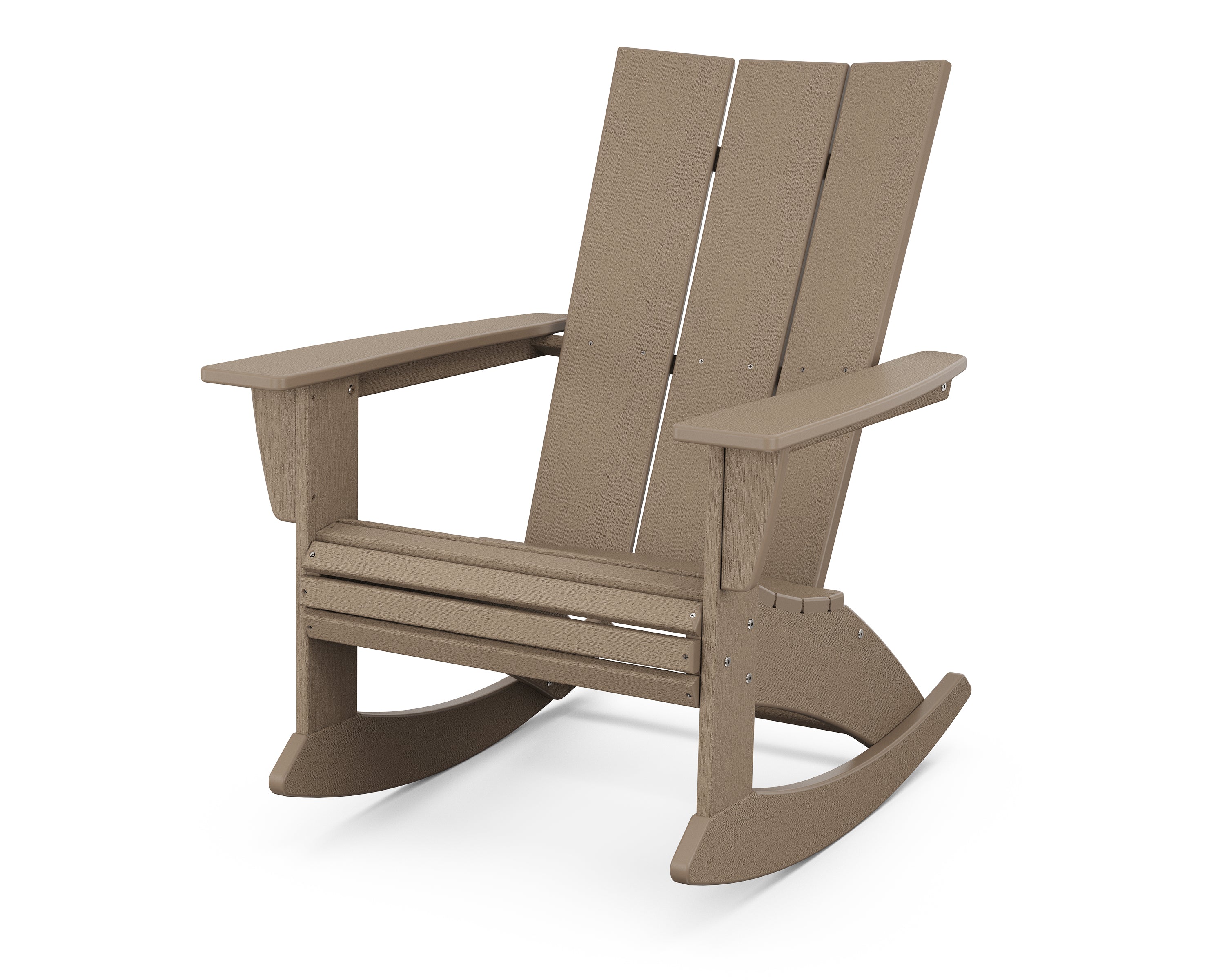 POLYWOOD Modern Curveback Adirondack Rocking Chair in Vintage Sahara