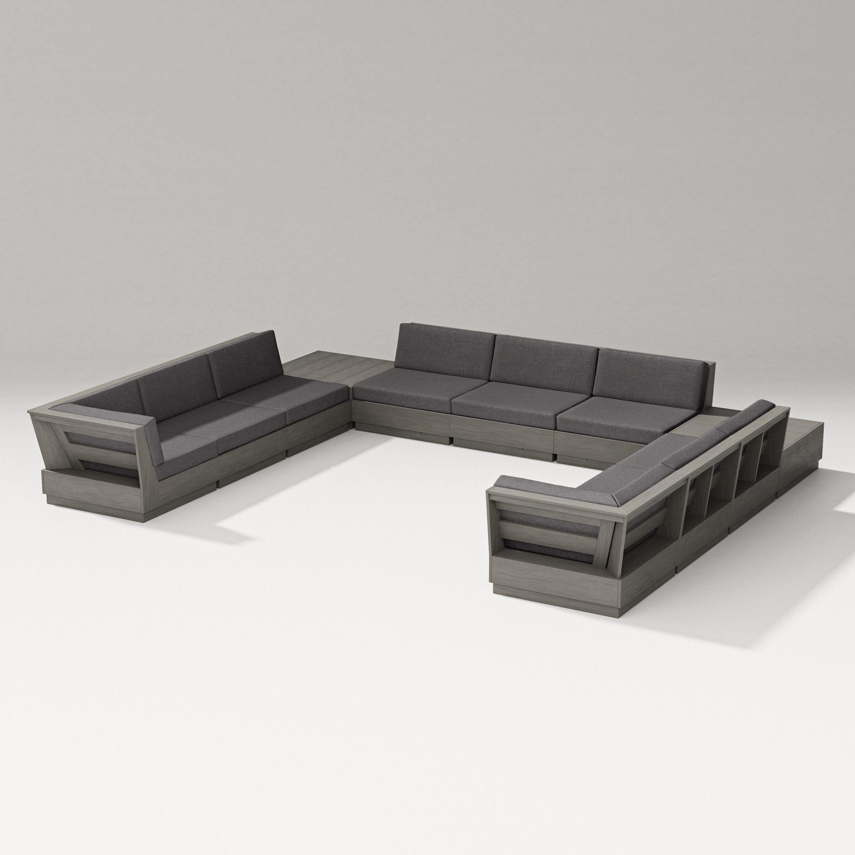 PW Designer Series Elevate 11-Piece U-Shaped Sofa Sectional in Driftwood / Ash Charcoal