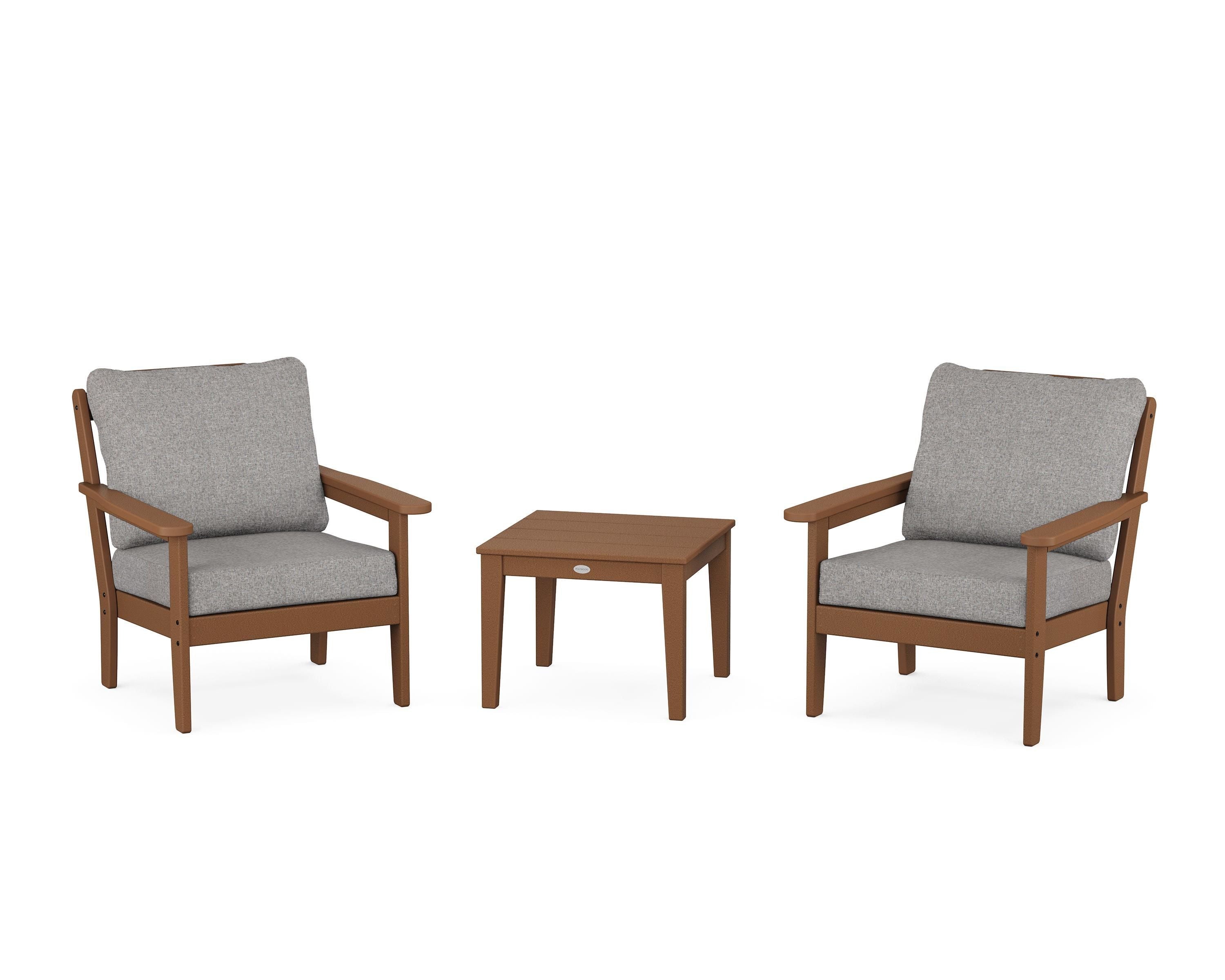Country Living Cottage 3-Piece Deep Seating Set in Teak / Grey Mist