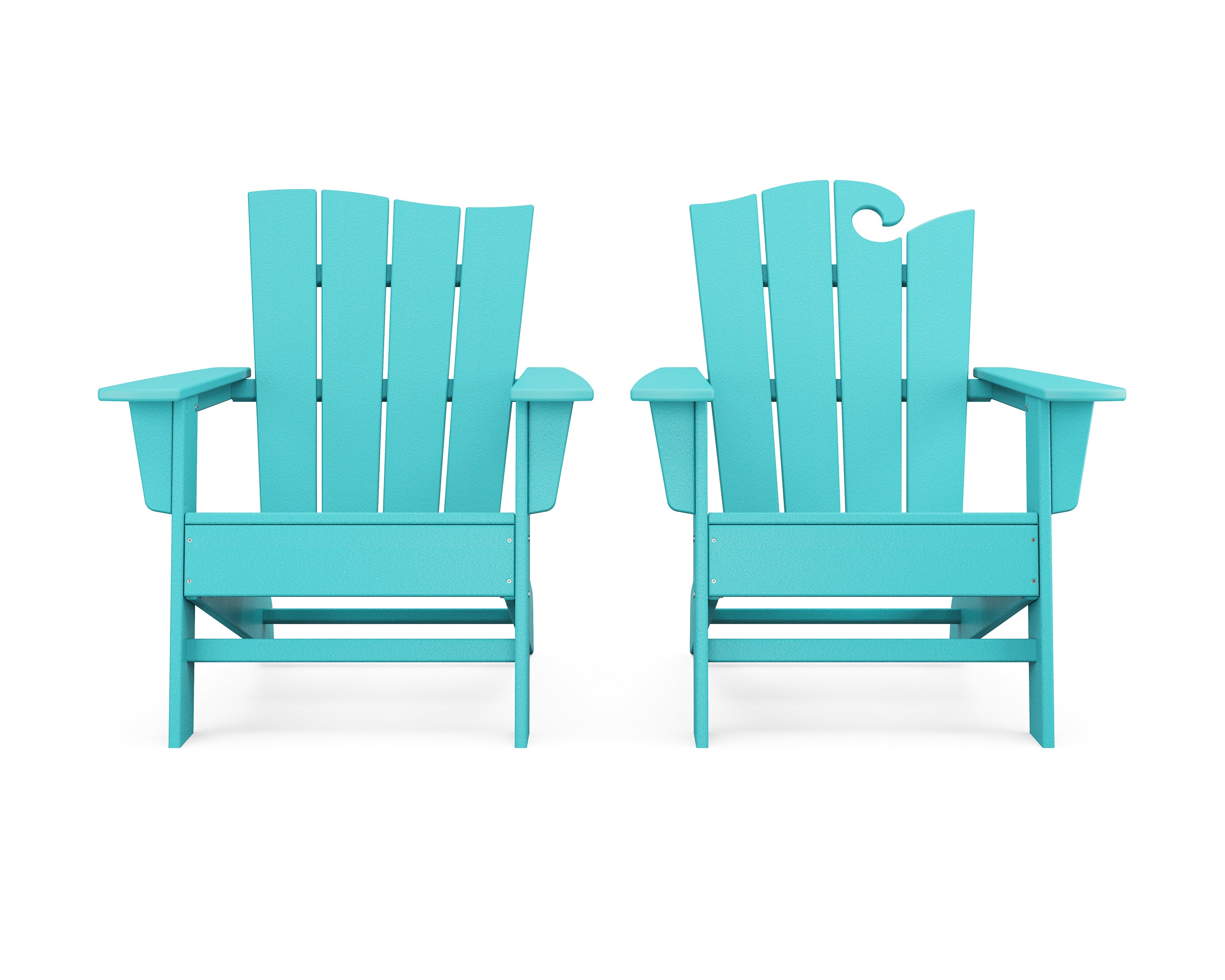 POLYWOOD® Wave 2-Piece Adirondack Set with The Wave Chair Left in Aruba