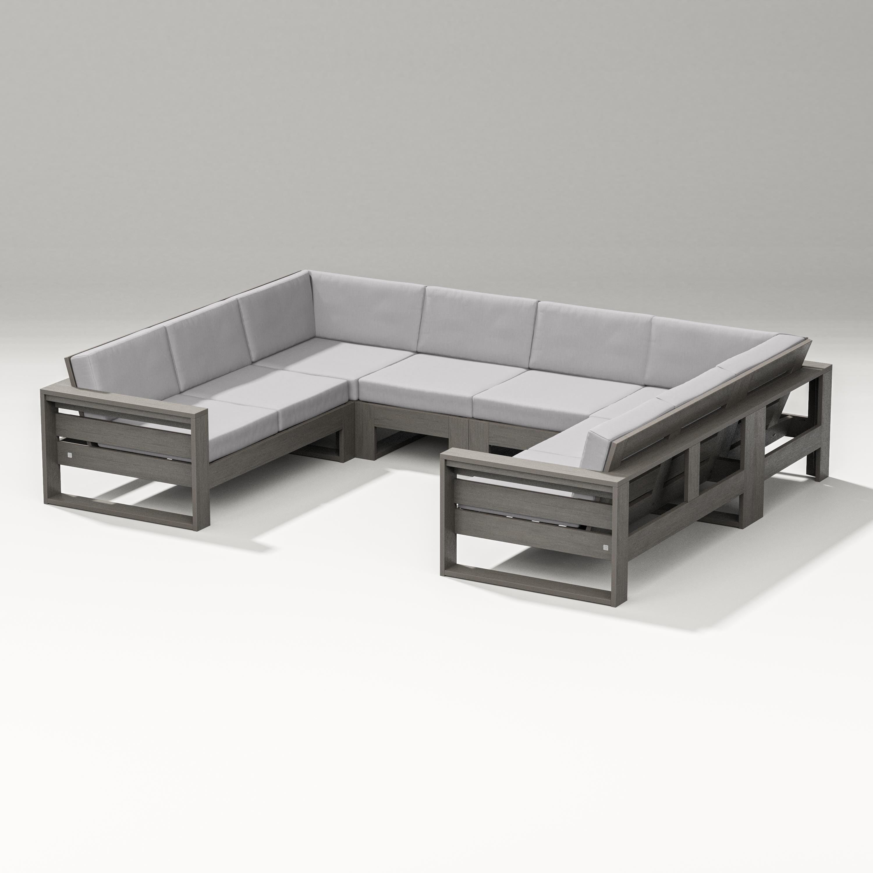 PW Designer Series Latitude U-Shaped Sectional in Driftwood / Granite