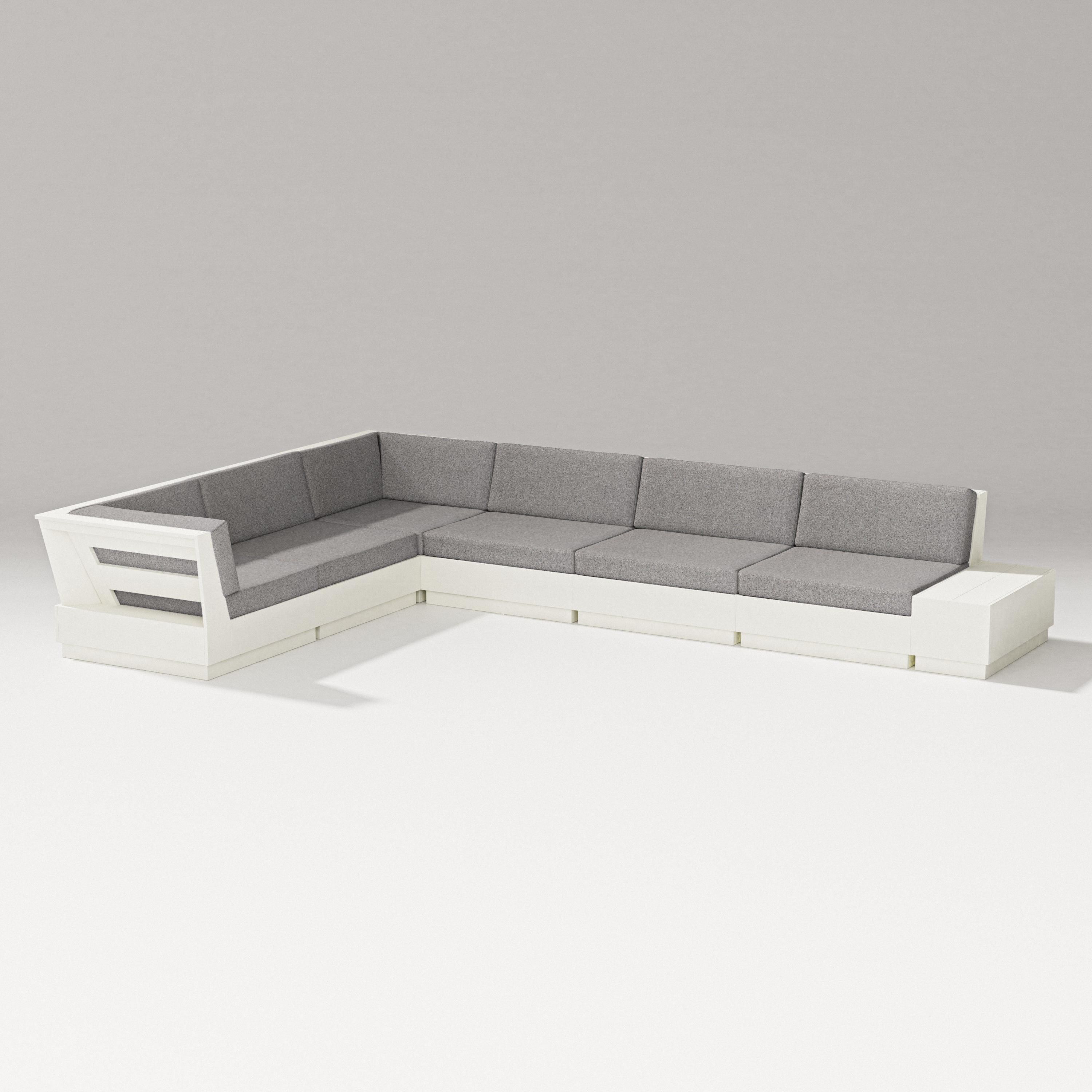 PW Designer Series Elevate 7-Piece Corner Sectional in Vintage White / Grey Mist