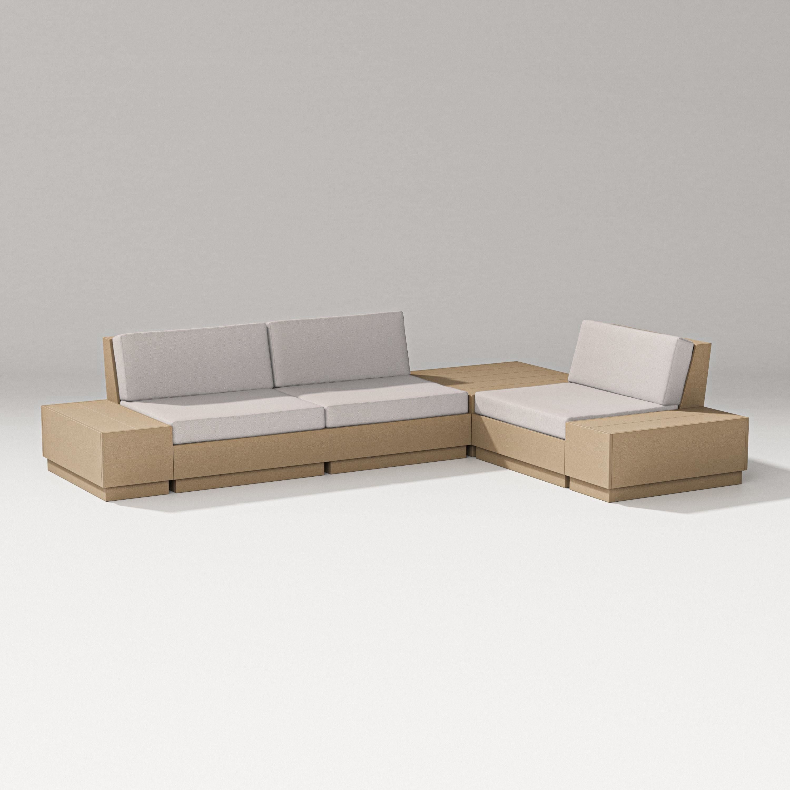 PW Designer Series Elevate 6-Piece Corner Sectional in Vintage Sahara / Dune Burlap