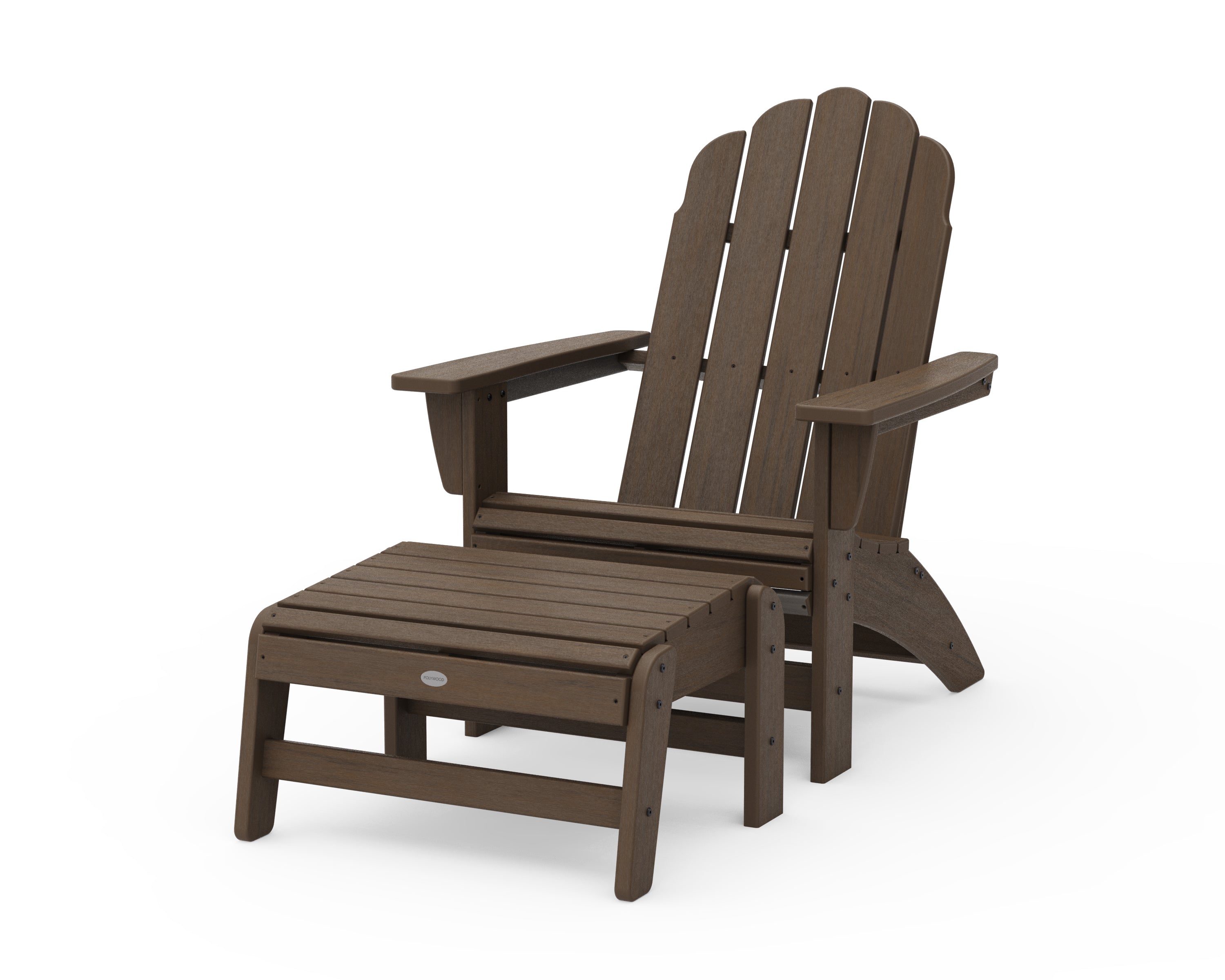 POLYWOOD Vineyard Grand Adirondack Chair with Ottoman in Kona