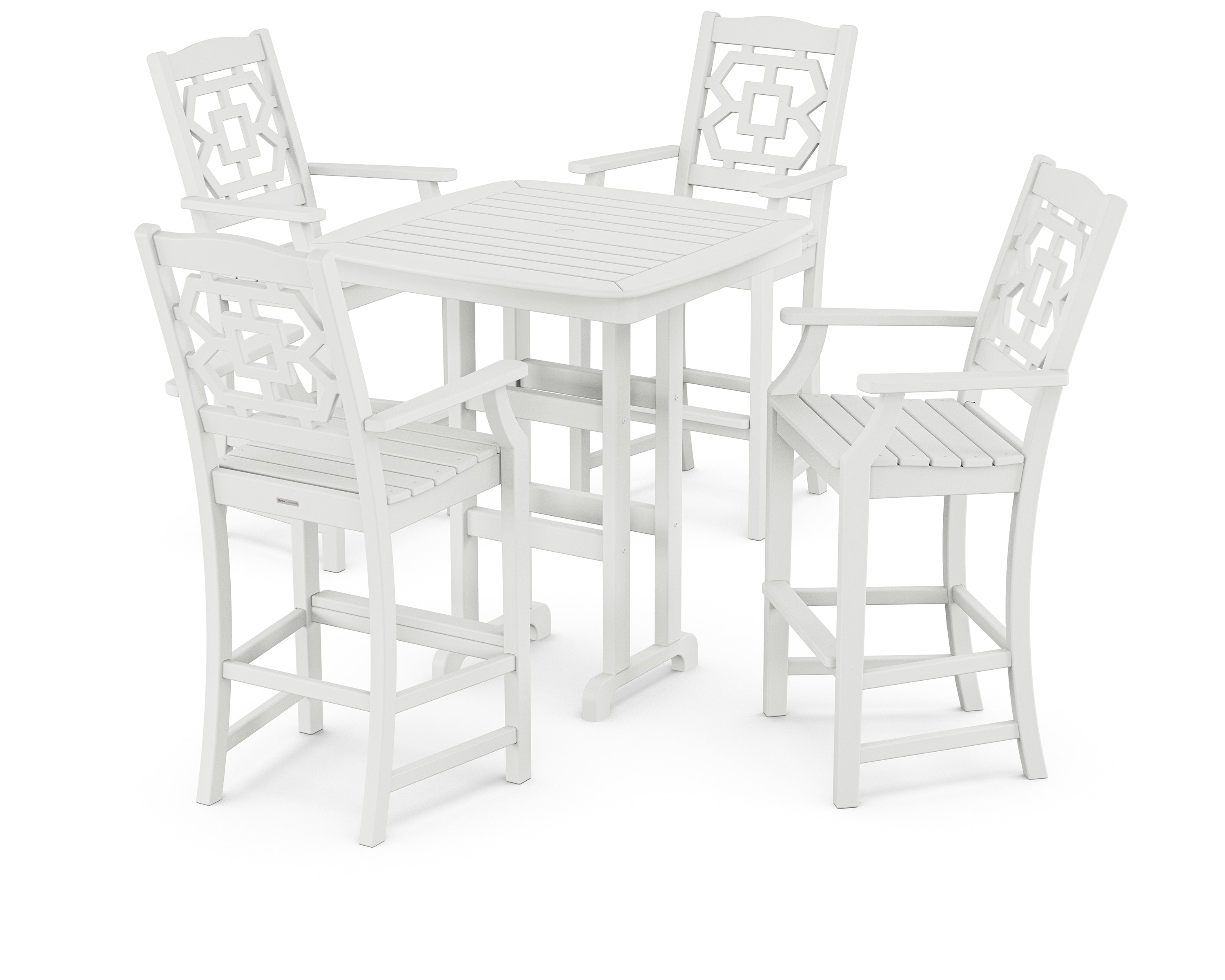 Martha Stewart by POLYWOOD Chinoiserie 5-Piece Bar Set in White