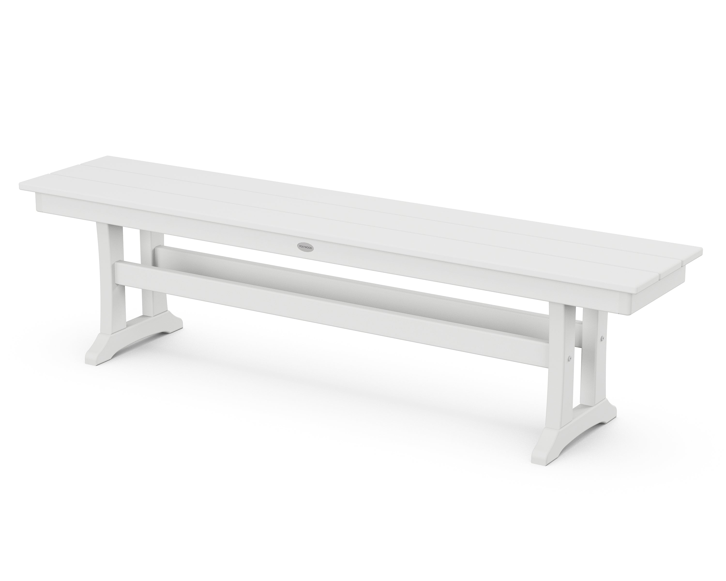 POLYWOOD® Farmhouse Trestle 65" Bench in White