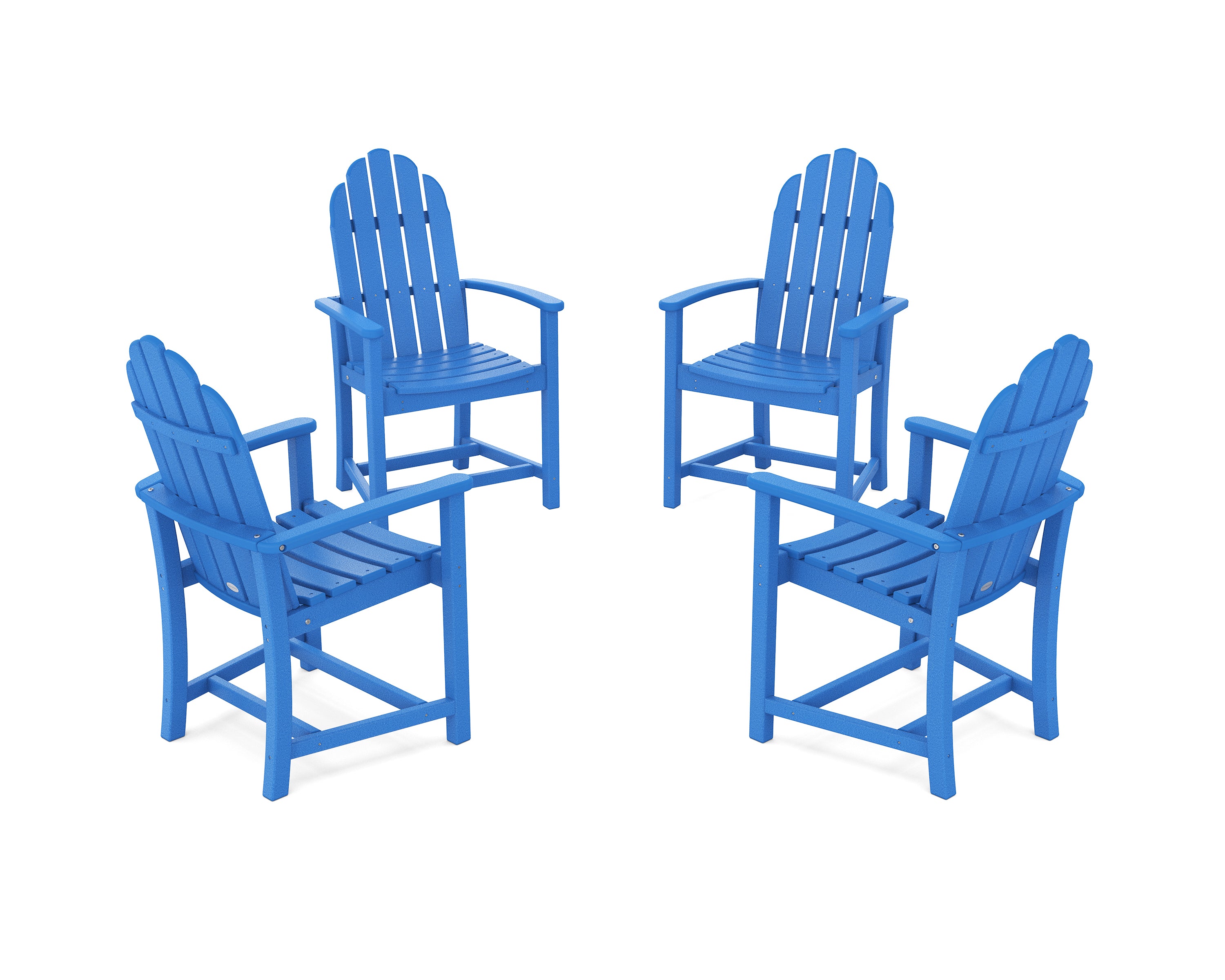 POLYWOOD Classic 4-Piece Upright Adirondack Conversation Set in Pacific Blue