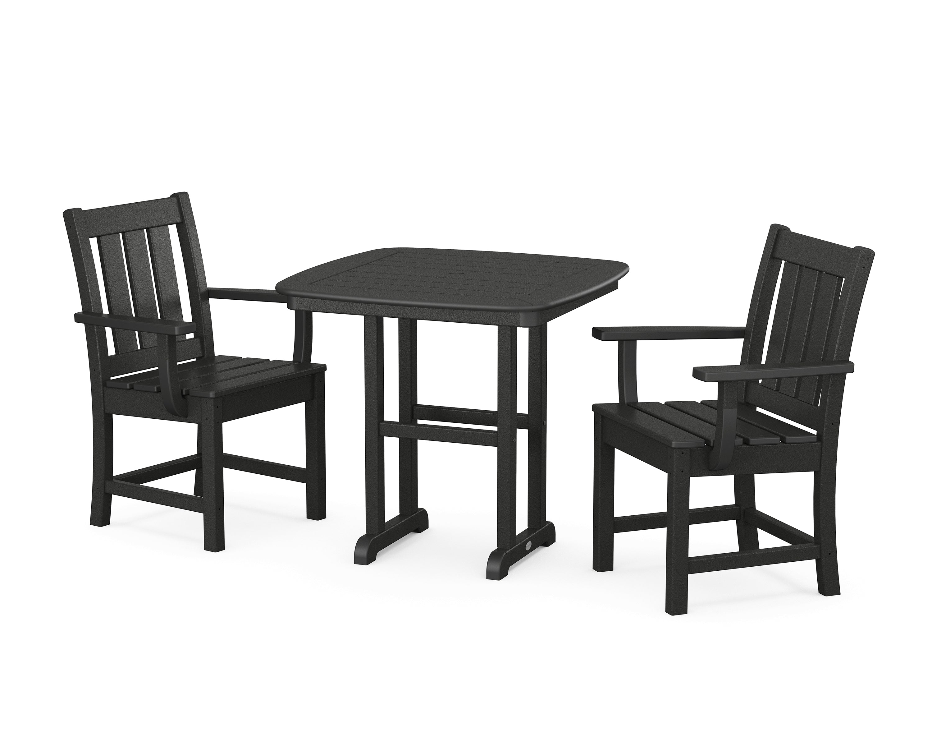 POLYWOOD Oxford 3-Piece Dining Set in Black