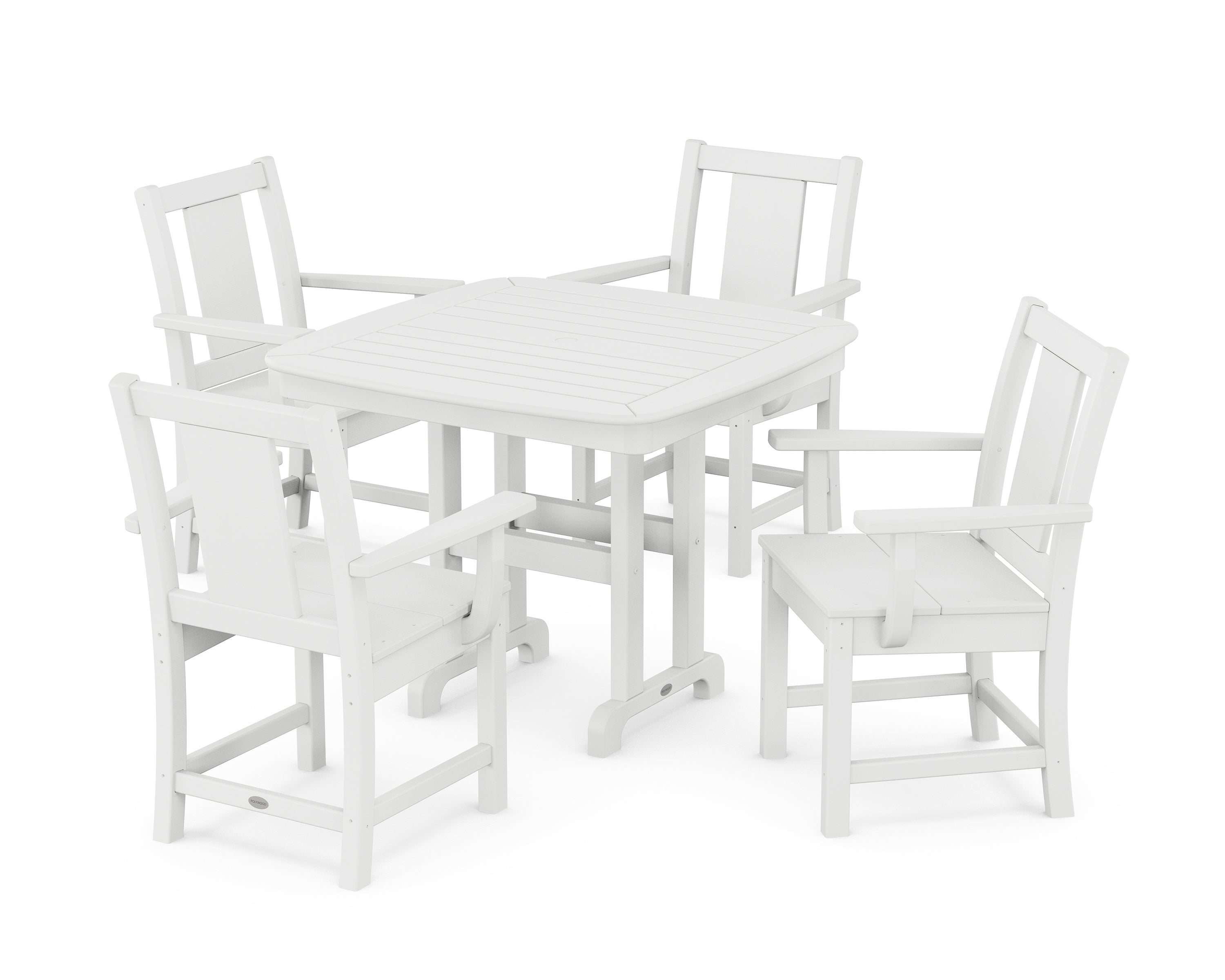 POLYWOOD Prairie 5-Piece Dining Set in White