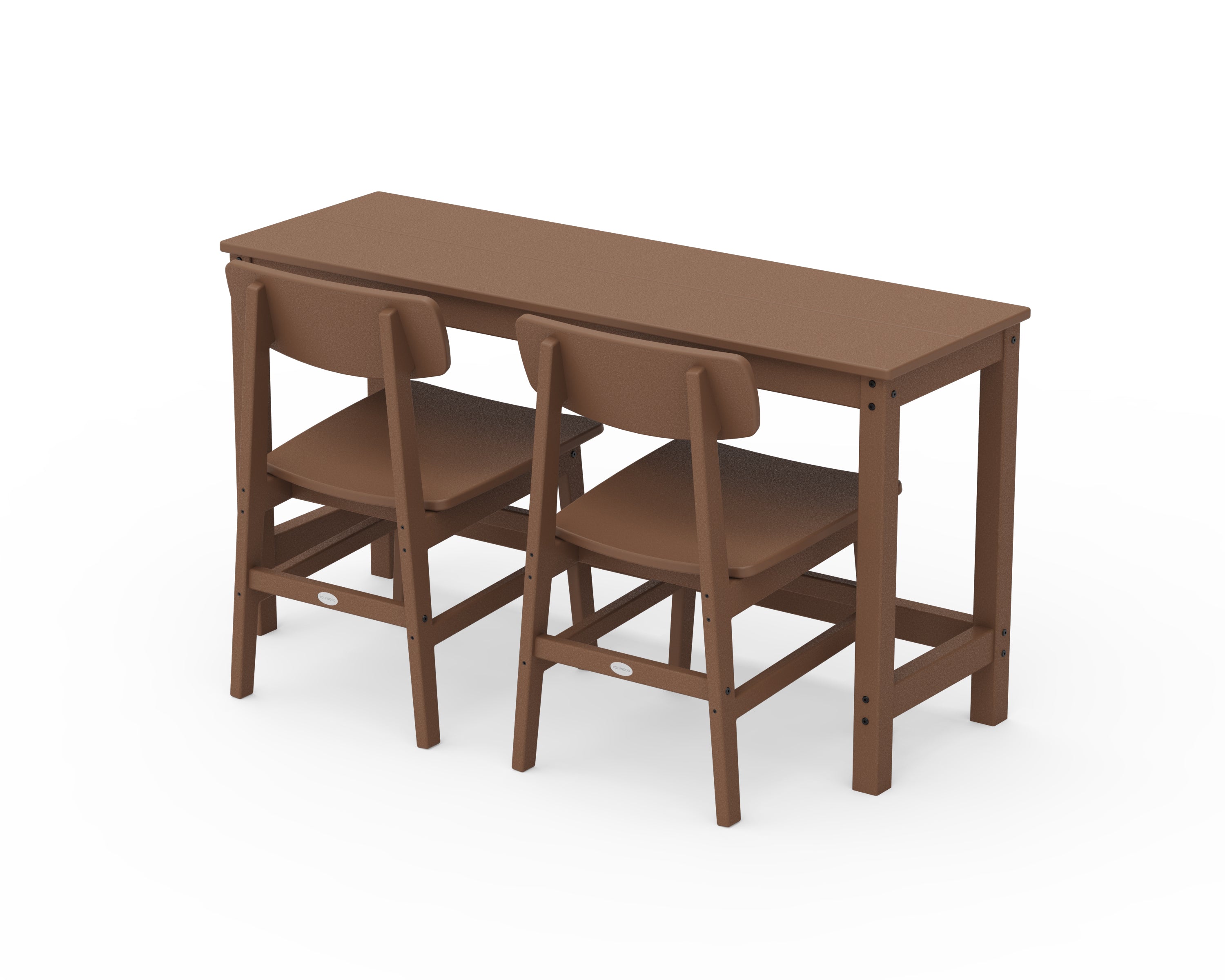 POLYWOOD Modern Studio Urban Chair 3-Piece Balcony Set in Teak