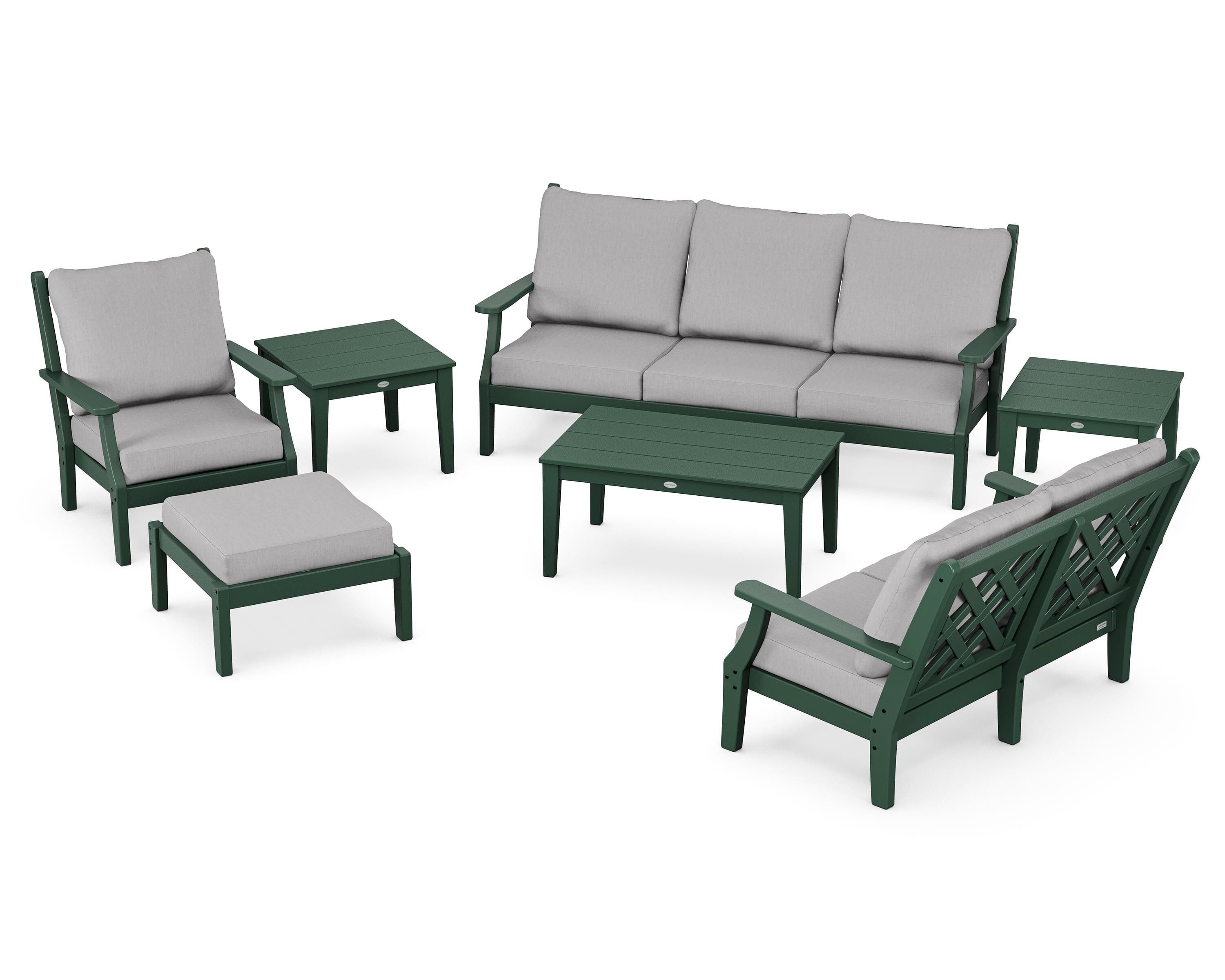 Country Living Wovendale 7-Piece Deep Seating Set in Green / Granite