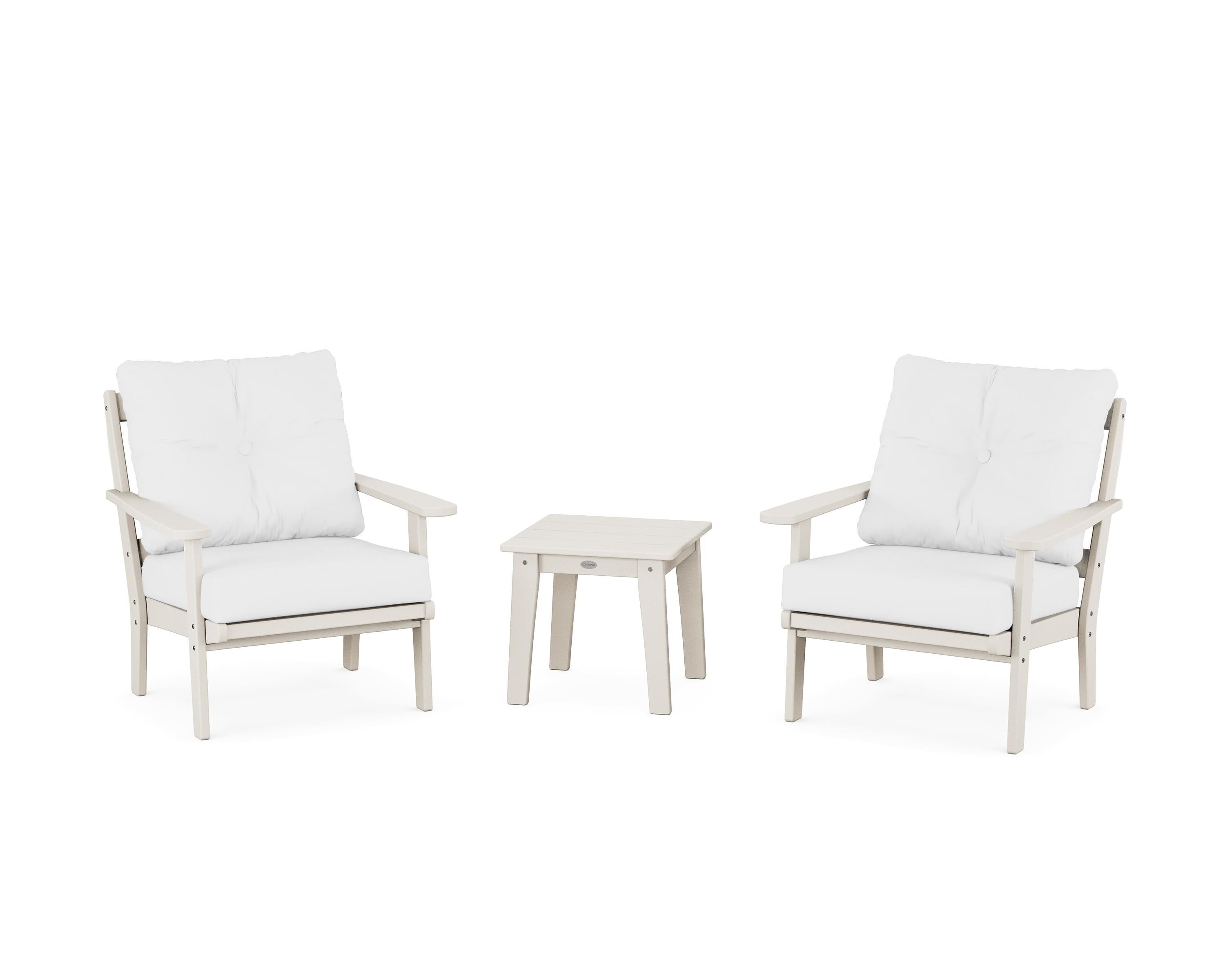 POLYWOOD Mission 3-Piece Deep Seating Set in Sand / Natural