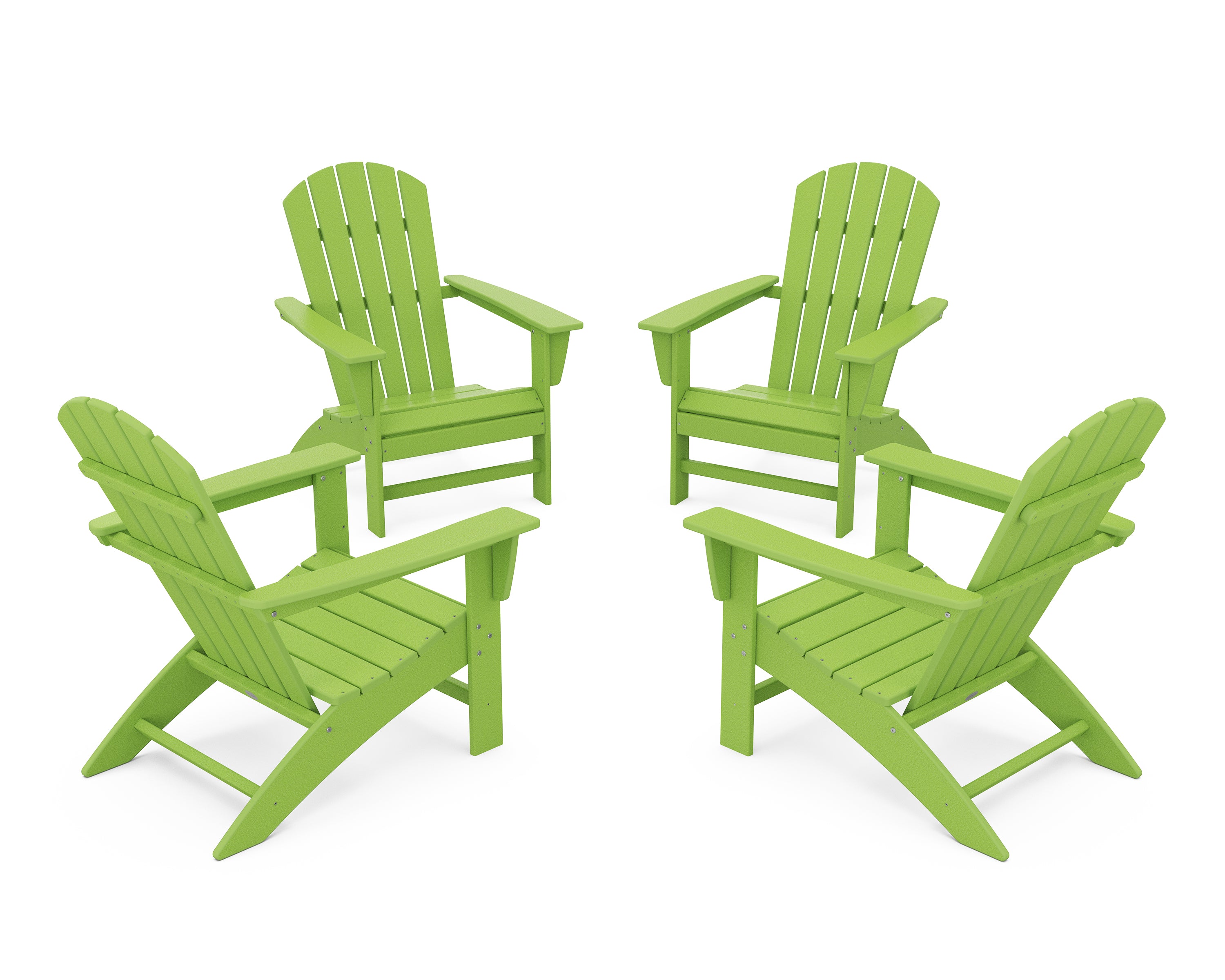 POLYWOOD® Nautical 4-Piece Adirondack Conversation Set in Lime