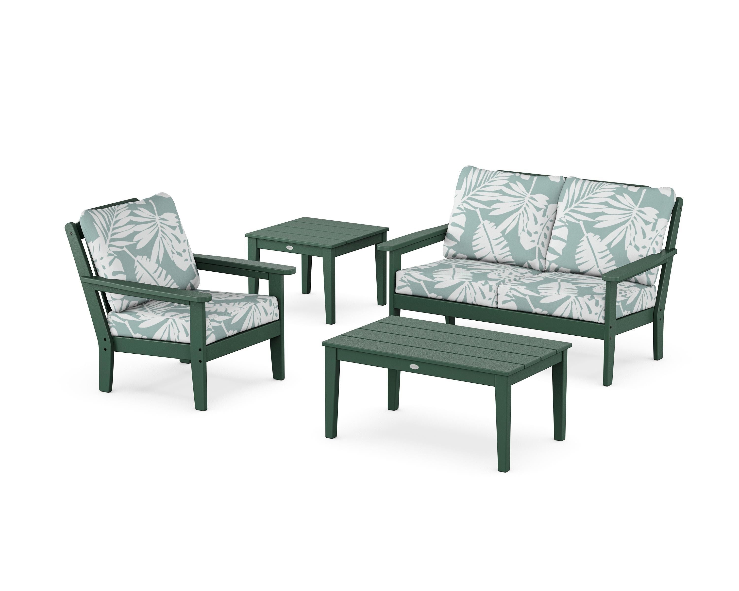 Country Living Wovendale 4-Piece Deep Seating Set in Green / Leaf Glacier Spa