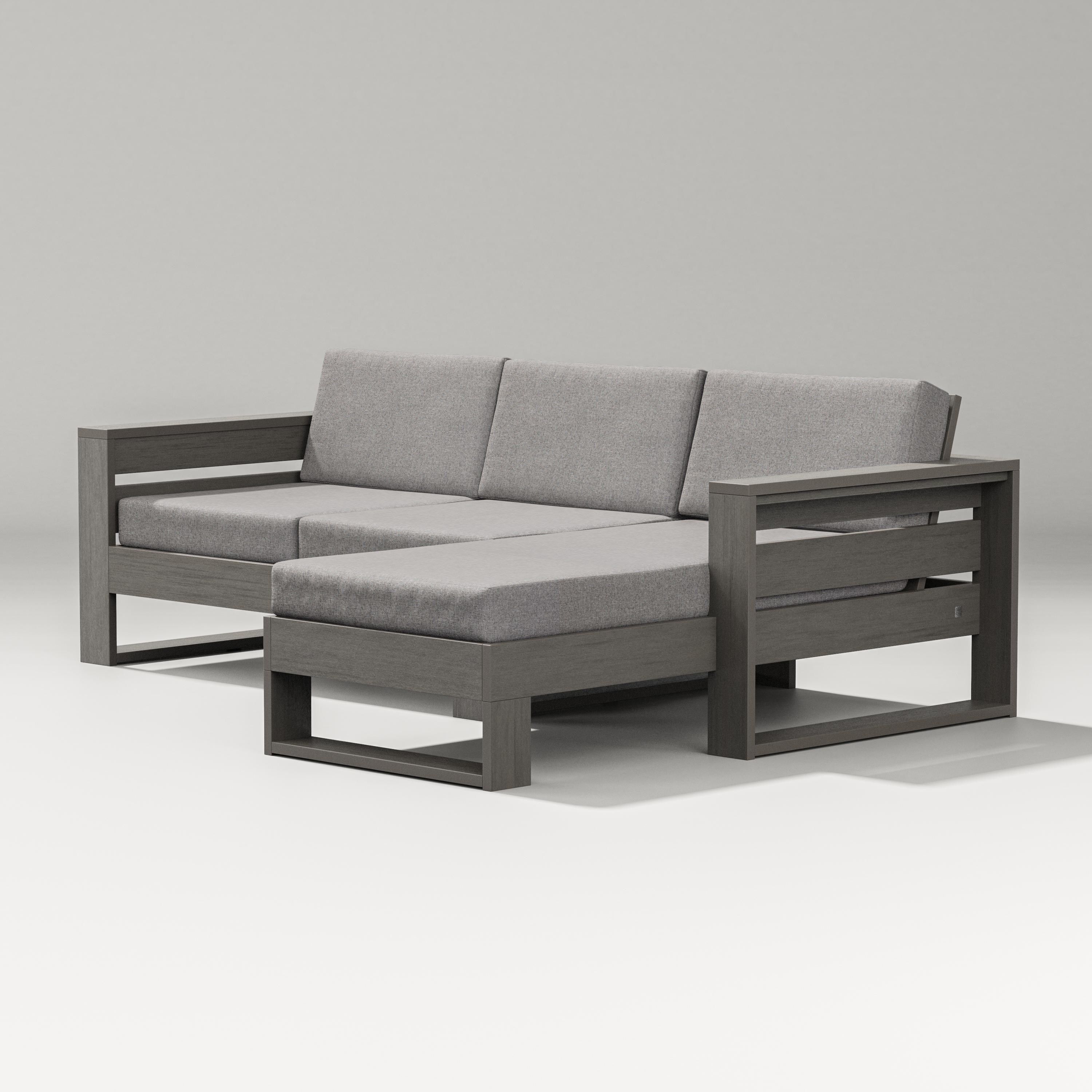 PW Designer Series Latitude Right Chaise Sectional in Driftwood / Grey Mist