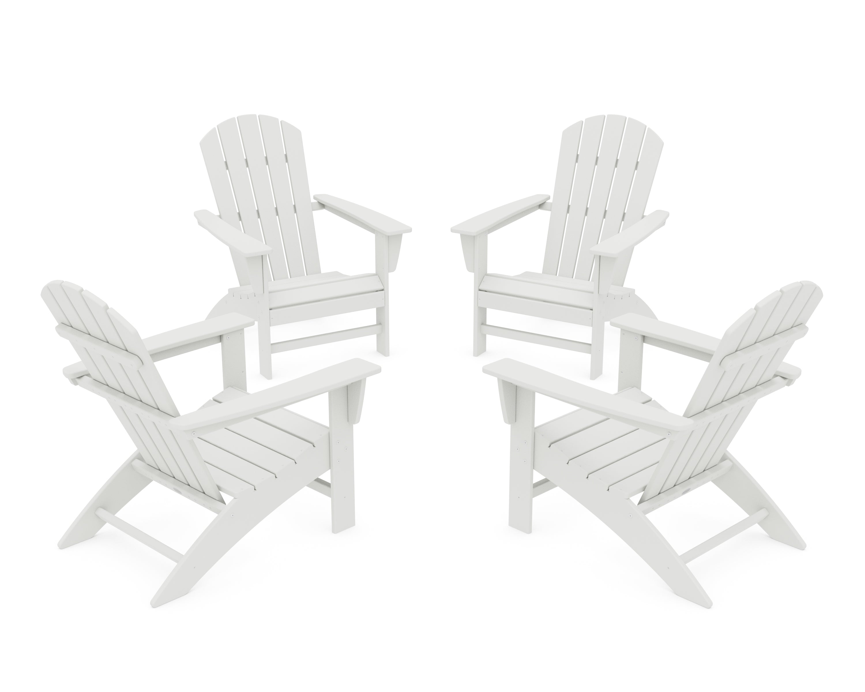 POLYWOOD Nautical 4-Piece Adirondack Conversation Set in Vintage White