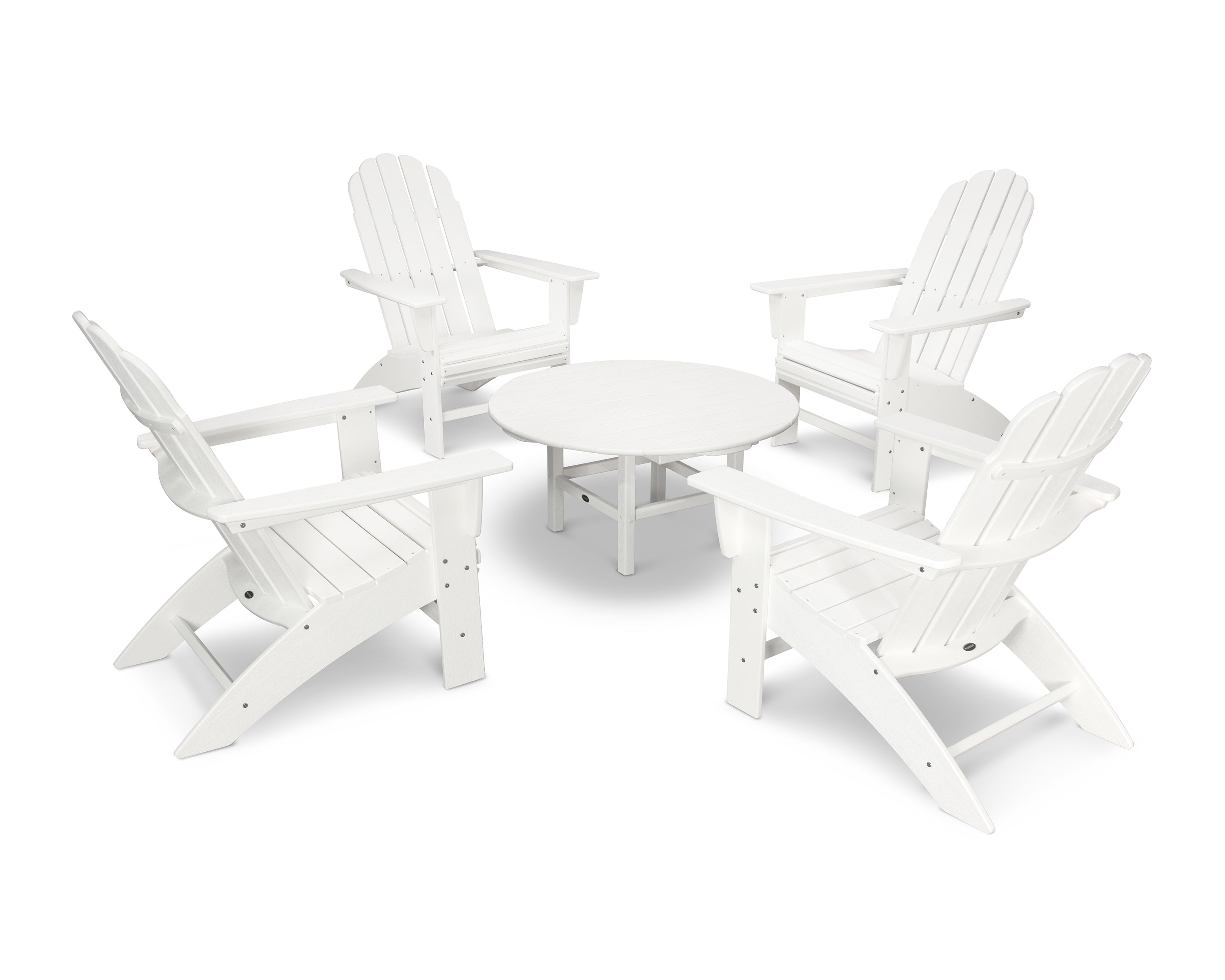 POLYWOOD® Vineyard 5-Piece Oversized Adirondack Set in Vintage White